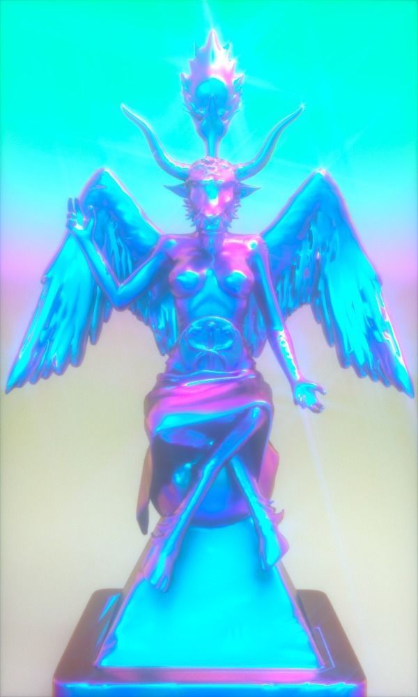 Baphomet 3D Print demon statue with wings 3D print model_1