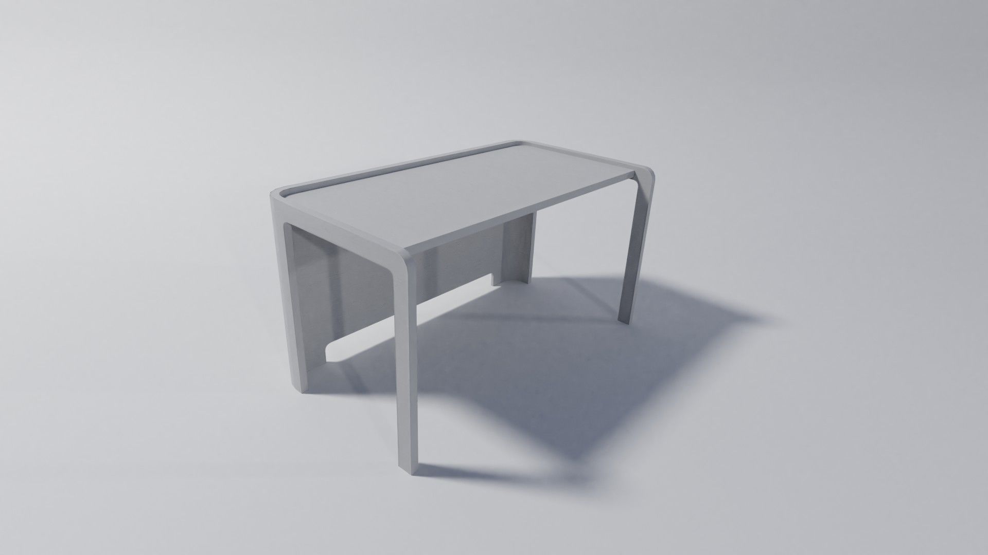 Modern desk Low-poly 3D model_7
