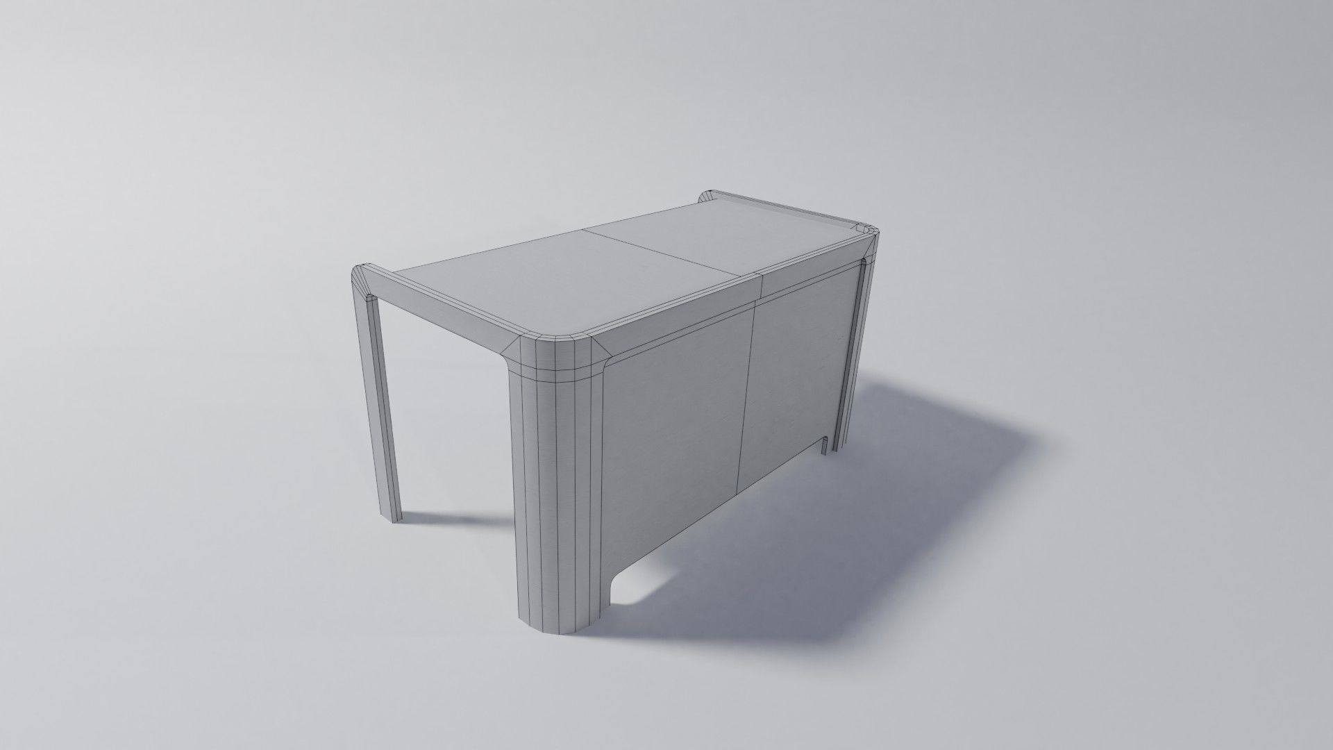 Modern desk Low-poly 3D model_18