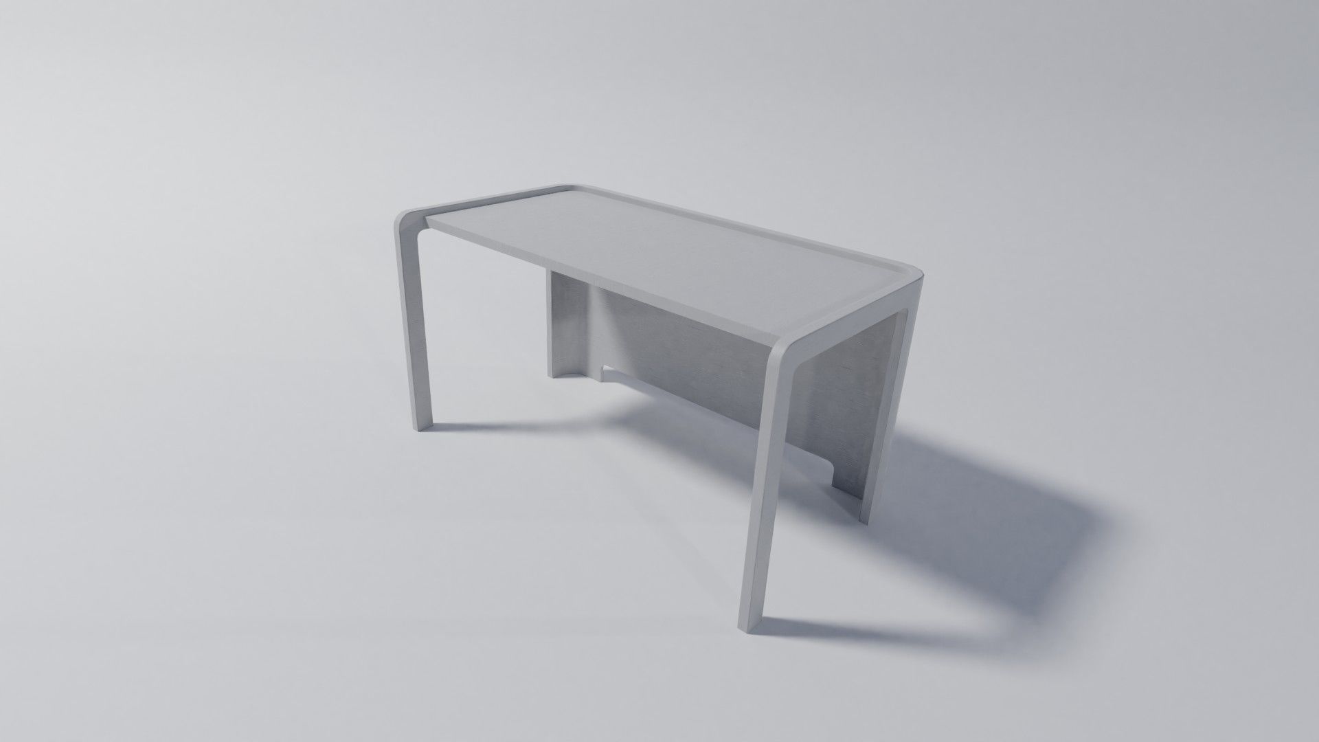 Modern desk Low-poly 3D model_9