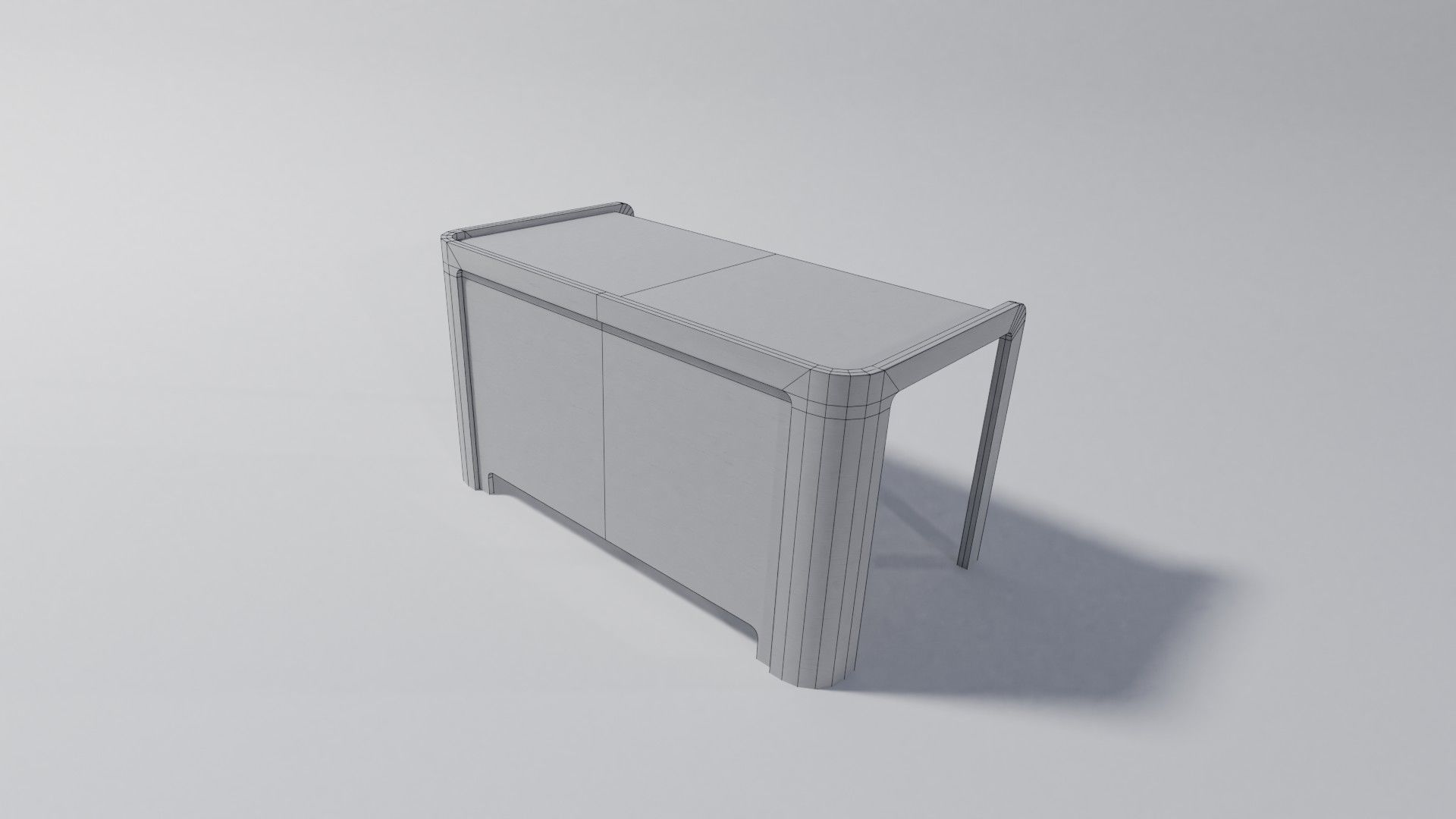 Modern desk Low-poly 3D model_20
