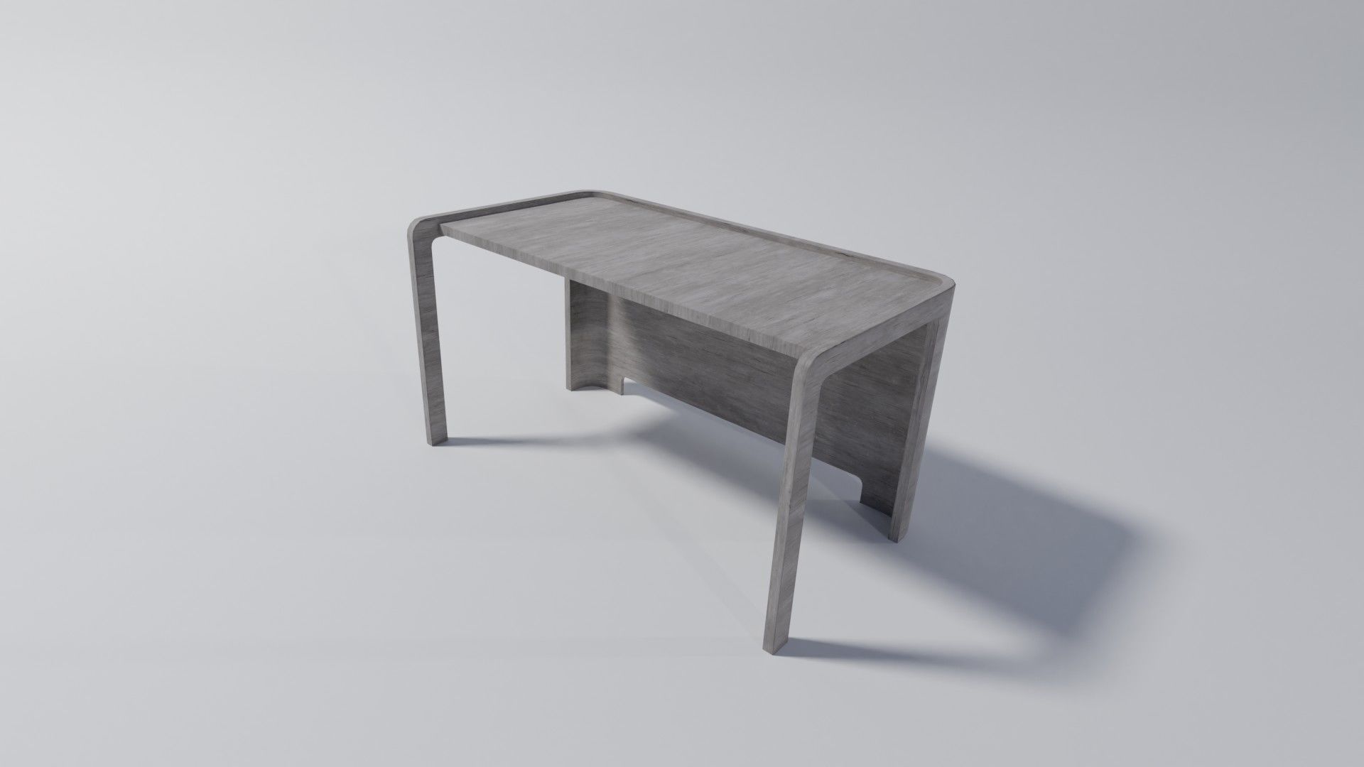 Modern desk Low-poly 3D model_2