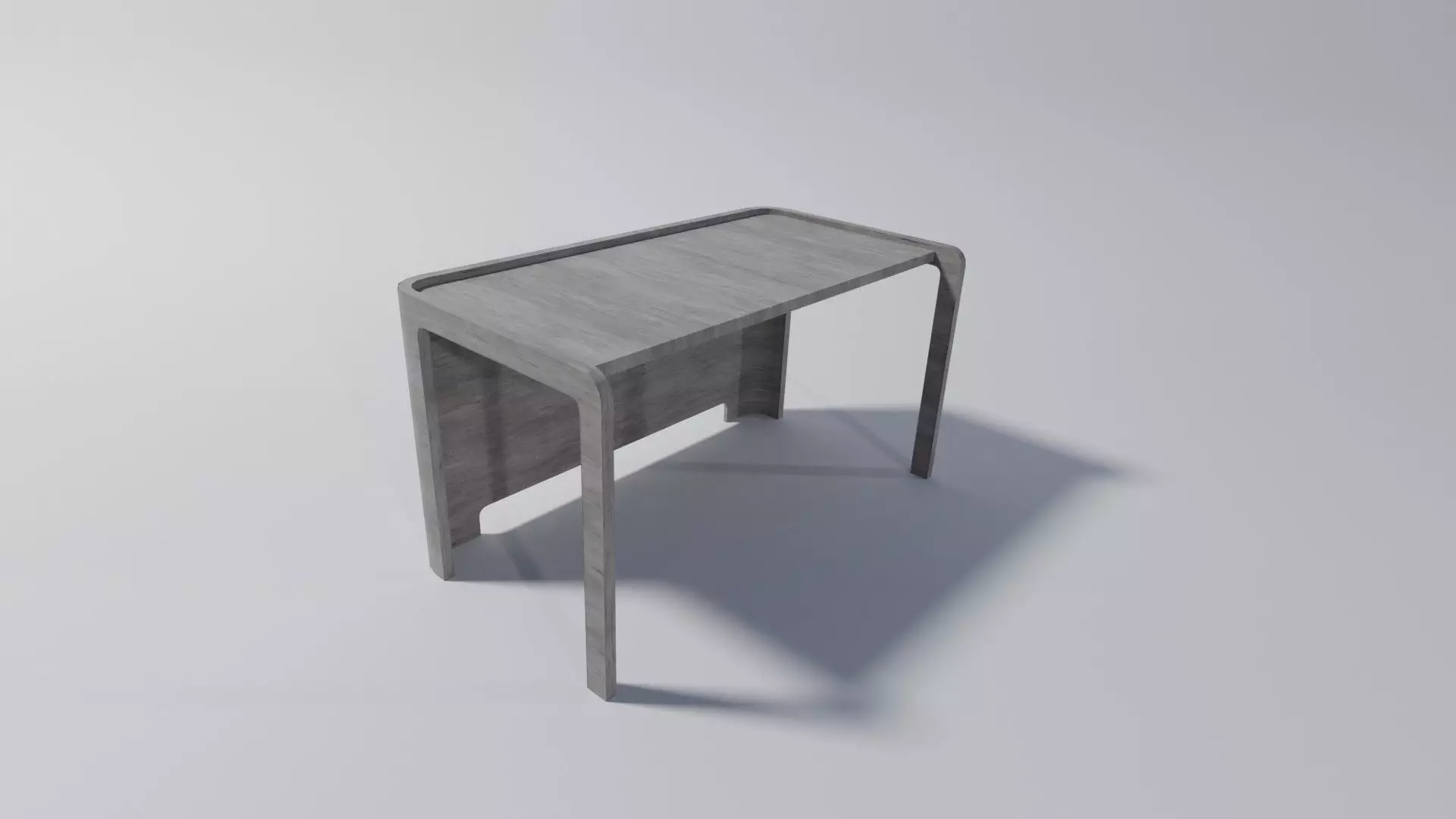 Modern desk Low-poly 3D model_0