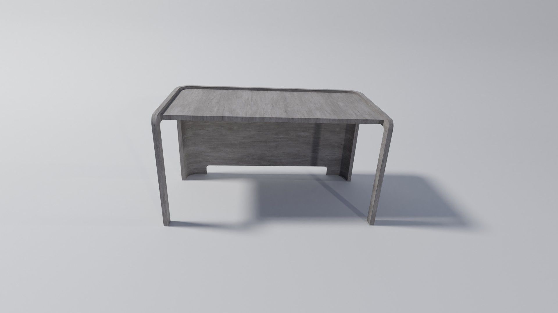 Modern desk Low-poly 3D model_1