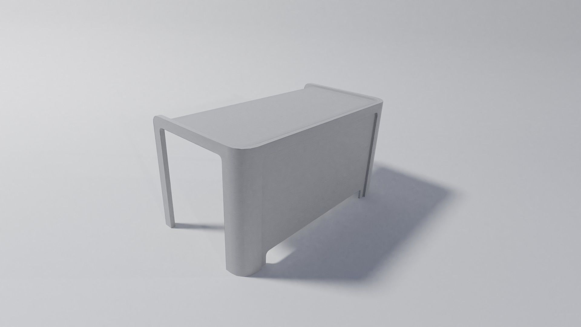 Modern desk Low-poly 3D model_11