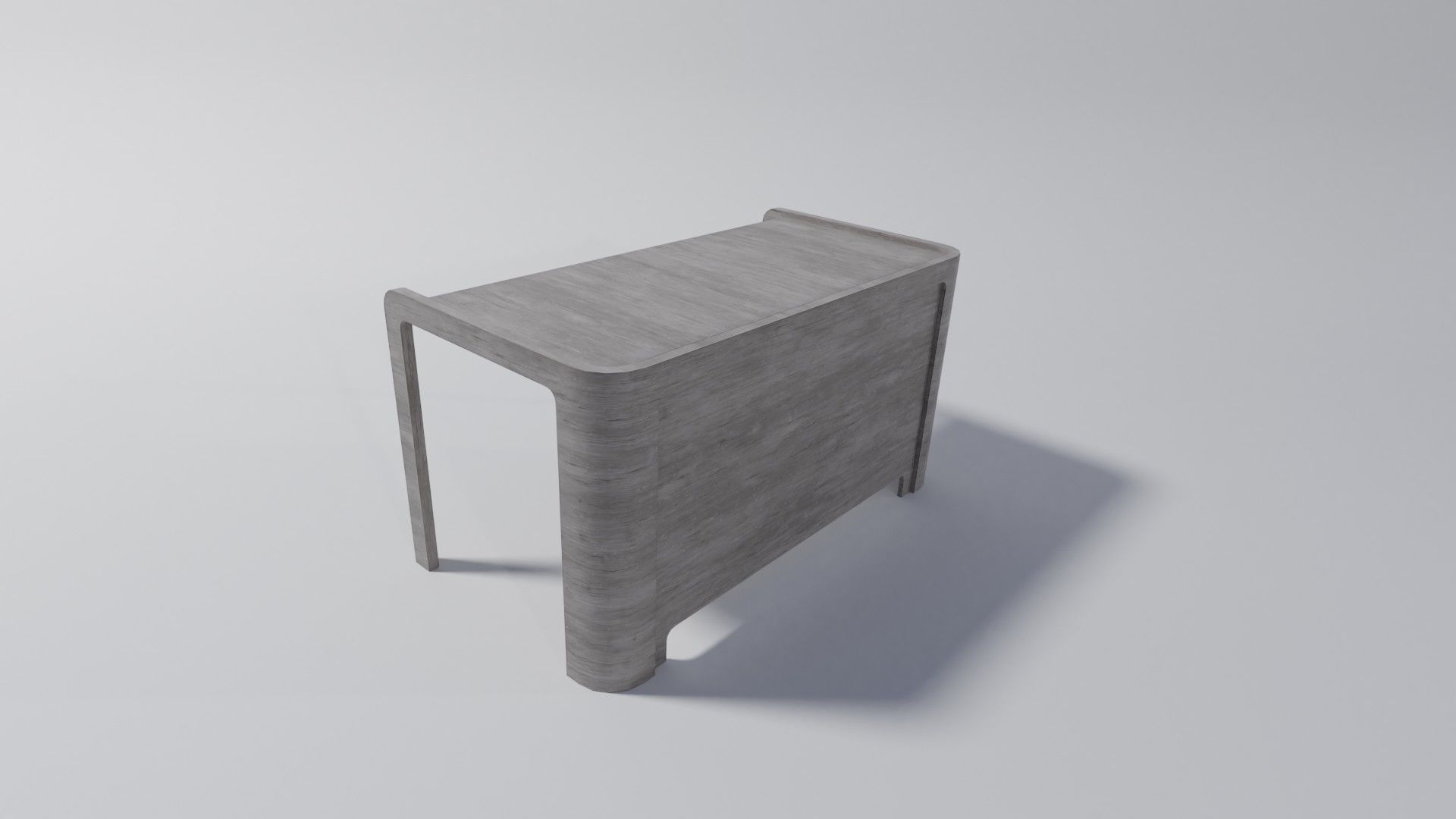 Modern desk Low-poly 3D model_4
