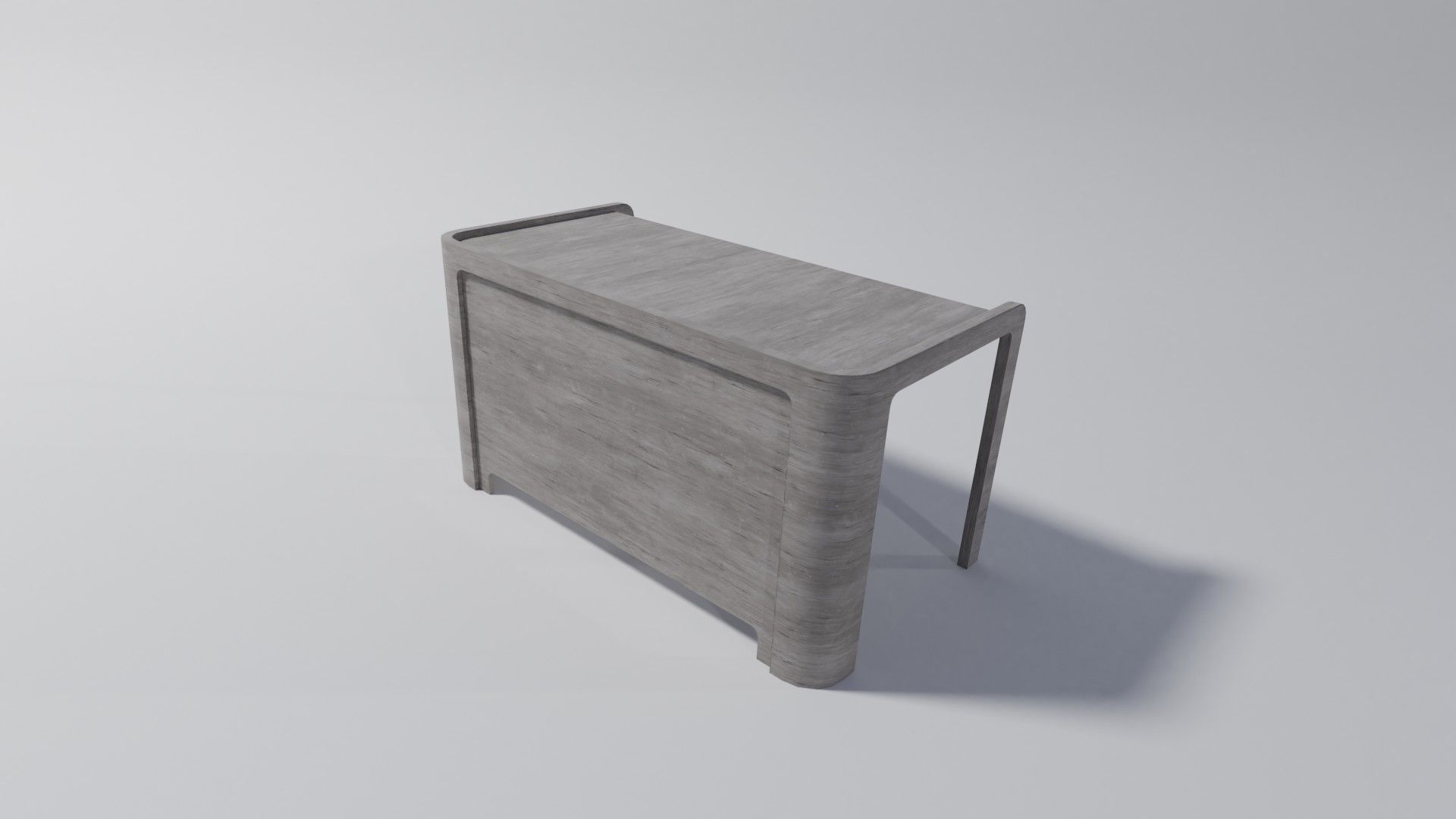 Modern desk Low-poly 3D model_6
