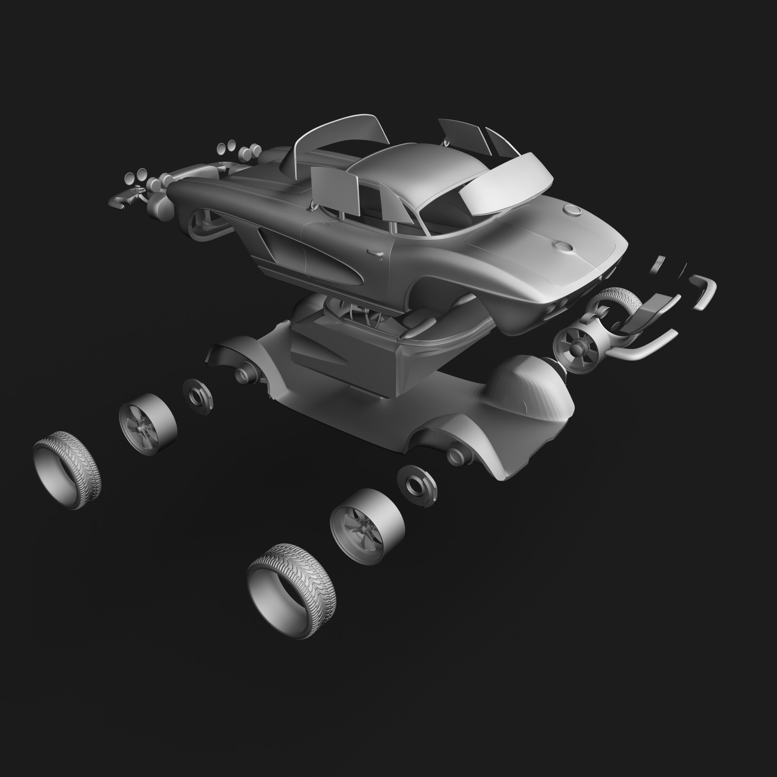 Chevrolet Corvette C1 Ready to Print STL Files 3D print model_22