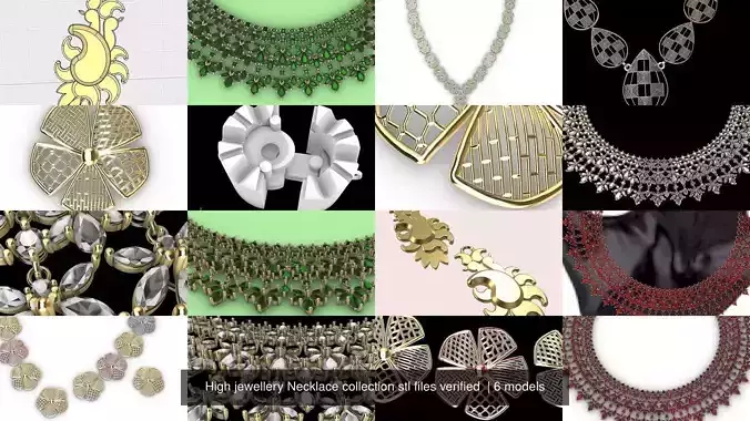 High jewellery Necklace collection stl files verified  