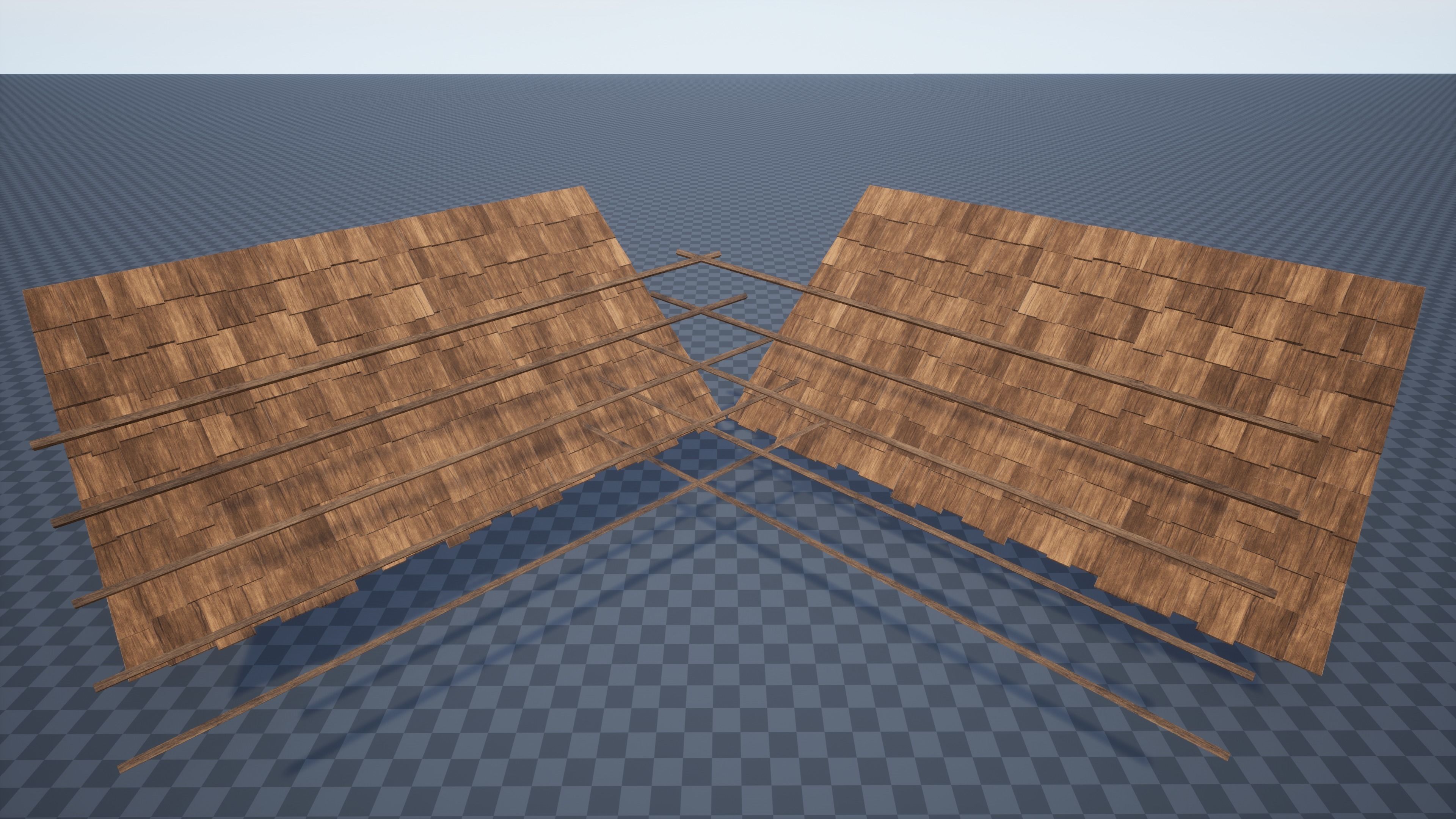 Roof - Old Wooden Lowpoly Gameready Low-poly 3D model_6