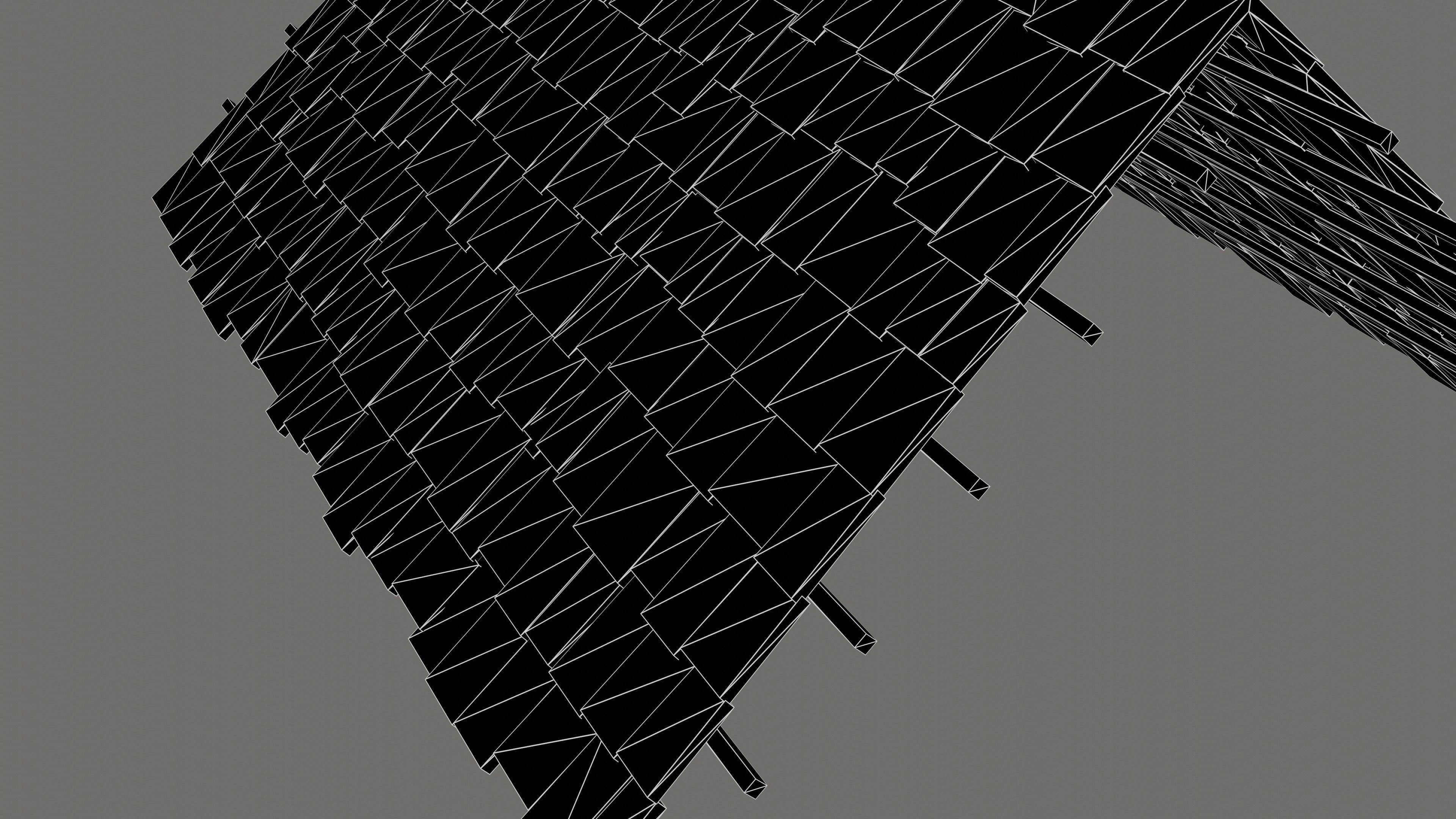 Roof - Old Wooden Lowpoly Gameready Low-poly 3D model_7