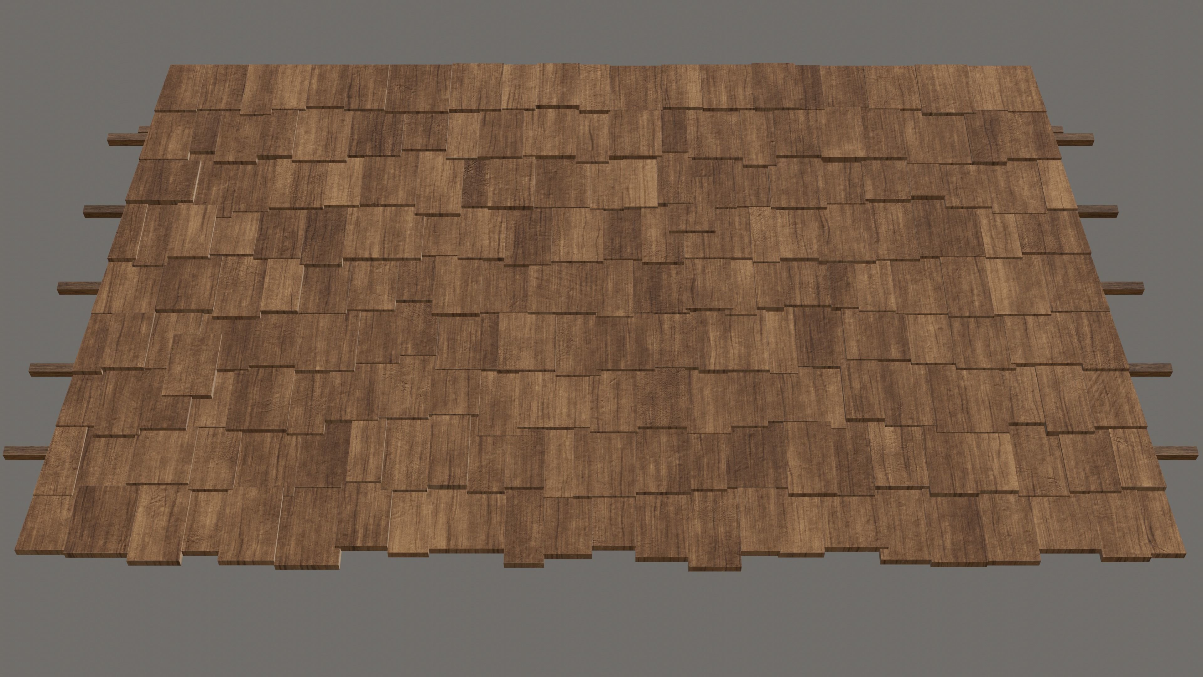 Roof - Old Wooden Lowpoly Gameready Low-poly 3D model_1