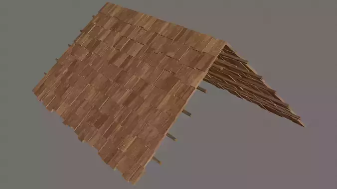 Roof - Old Wooden Lowpoly Gameready