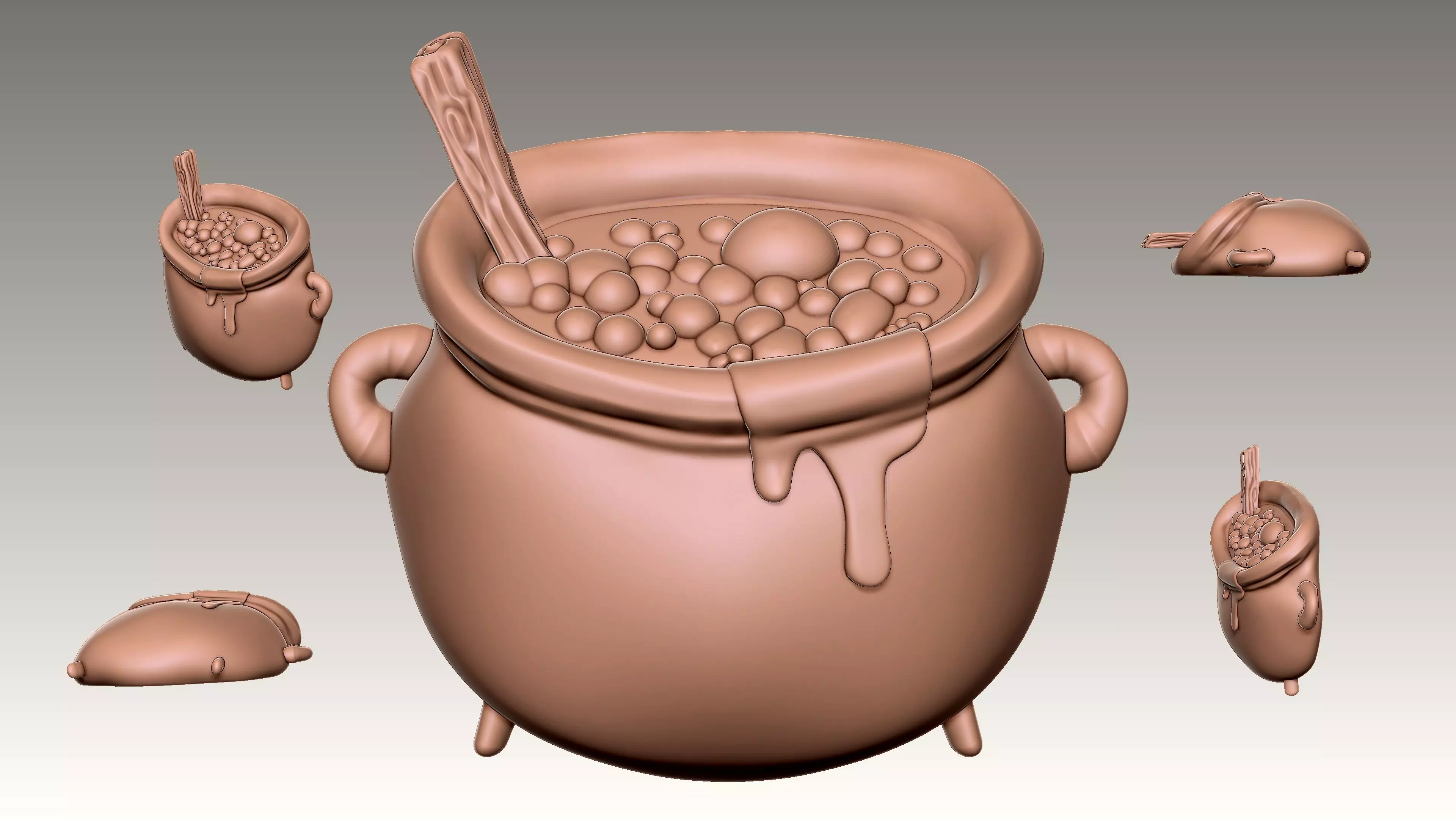 Witches Brewing Cauldron 3D print model_0