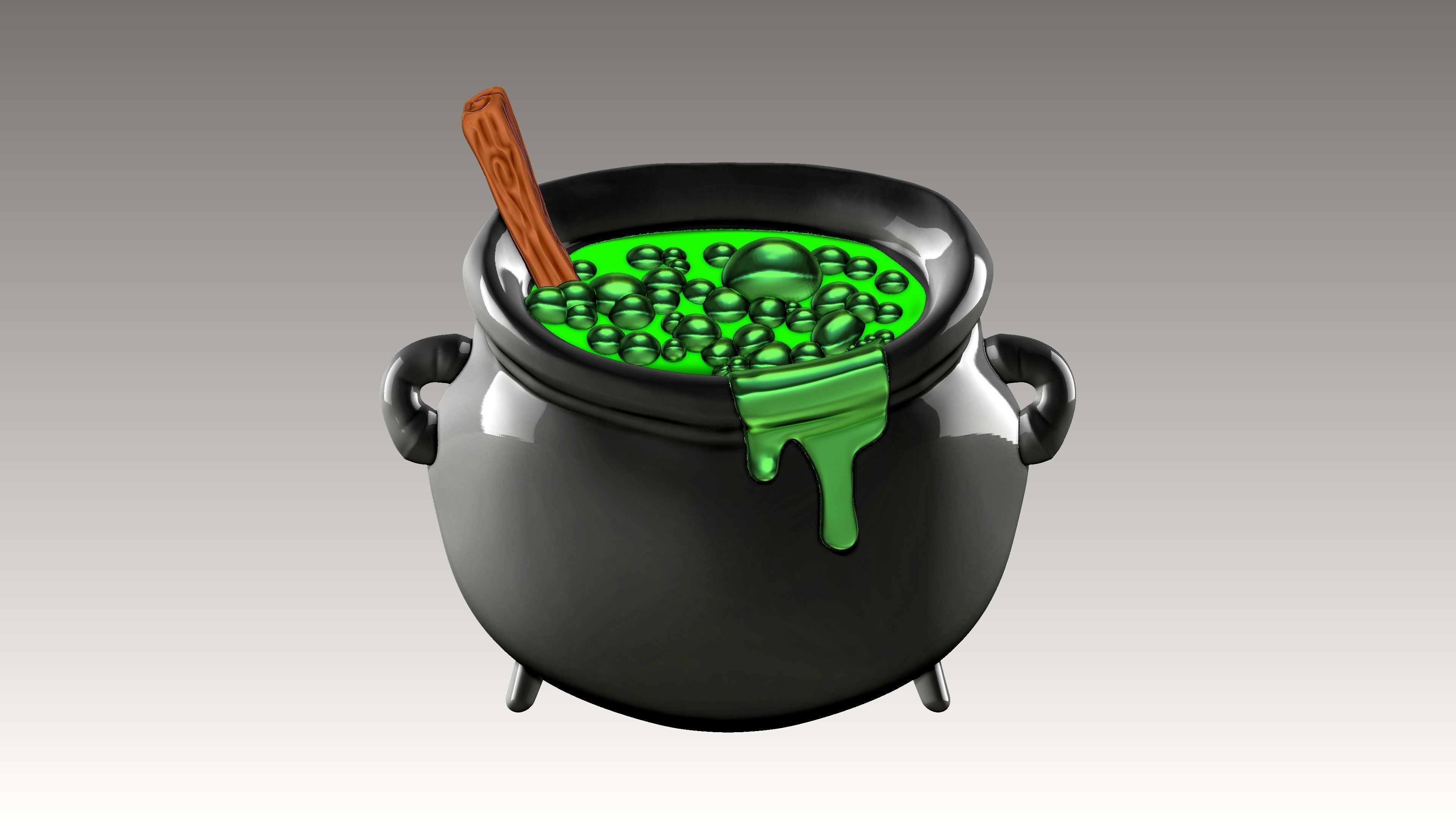 Witches Brewing Cauldron 3D print model_4