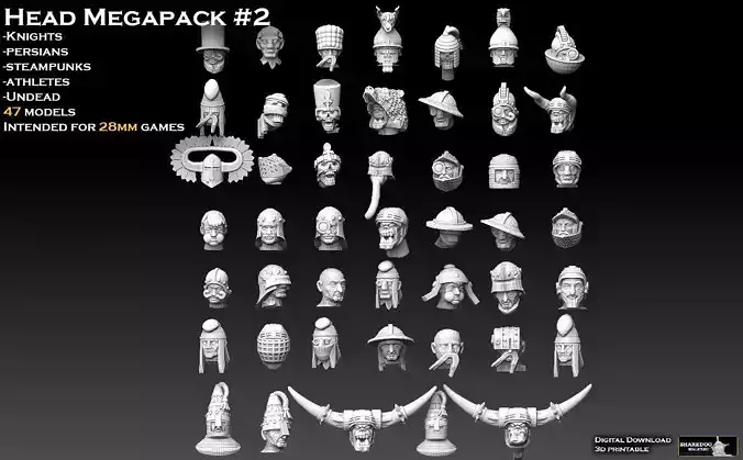Head Megapack no 2 3D print model
