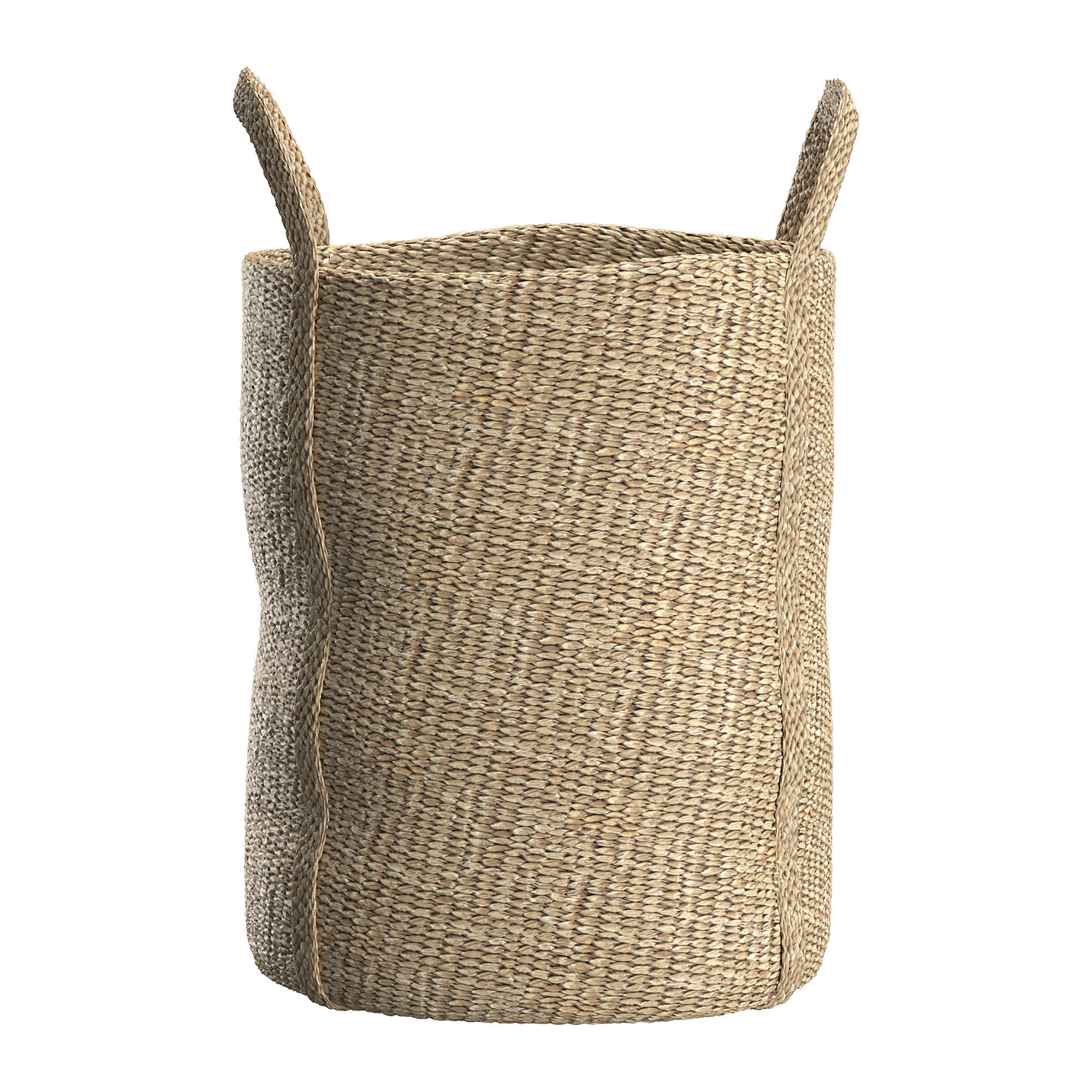 laundry jute basket natural 3D model_2