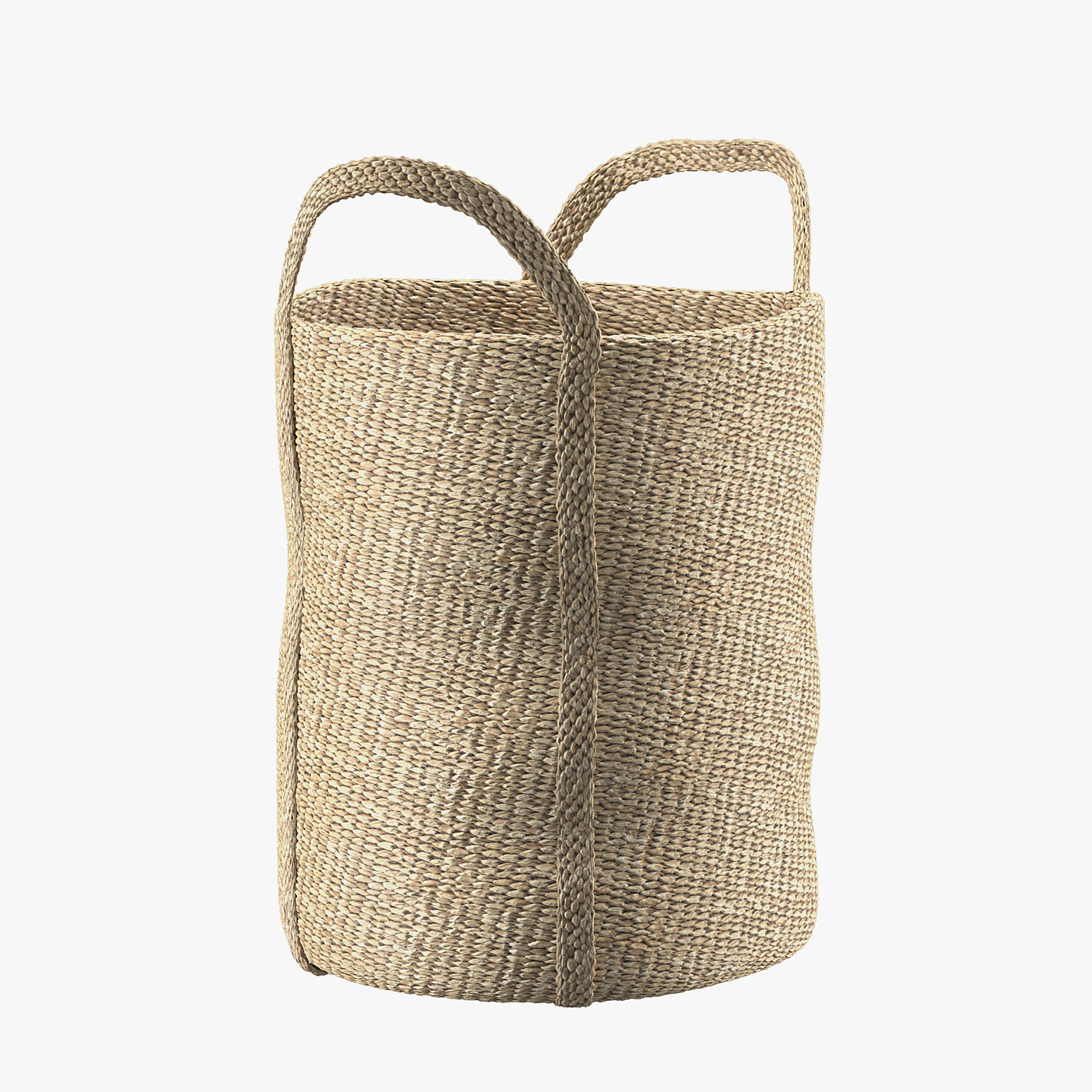 laundry jute basket natural 3D model_1