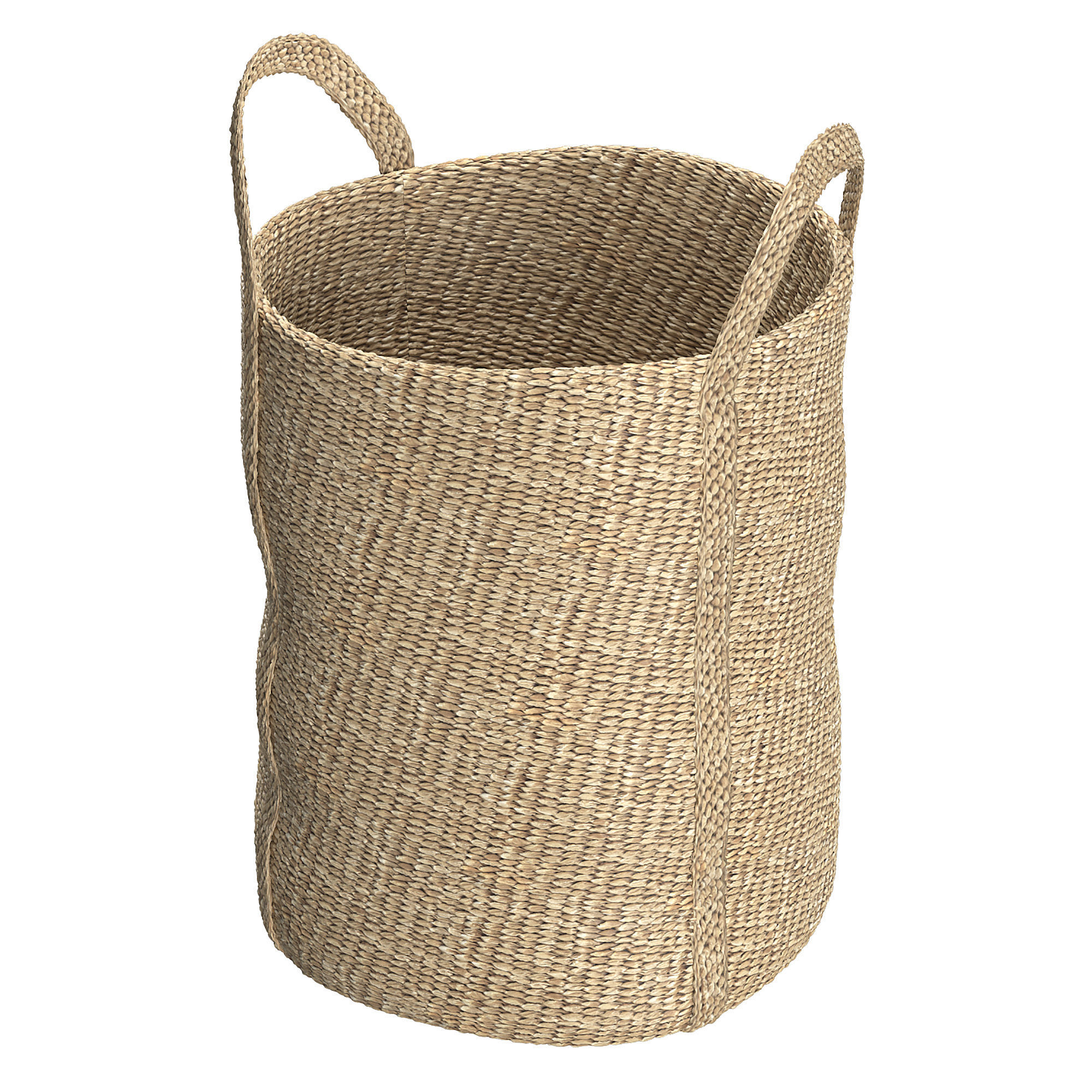 laundry jute basket natural 3D model_3