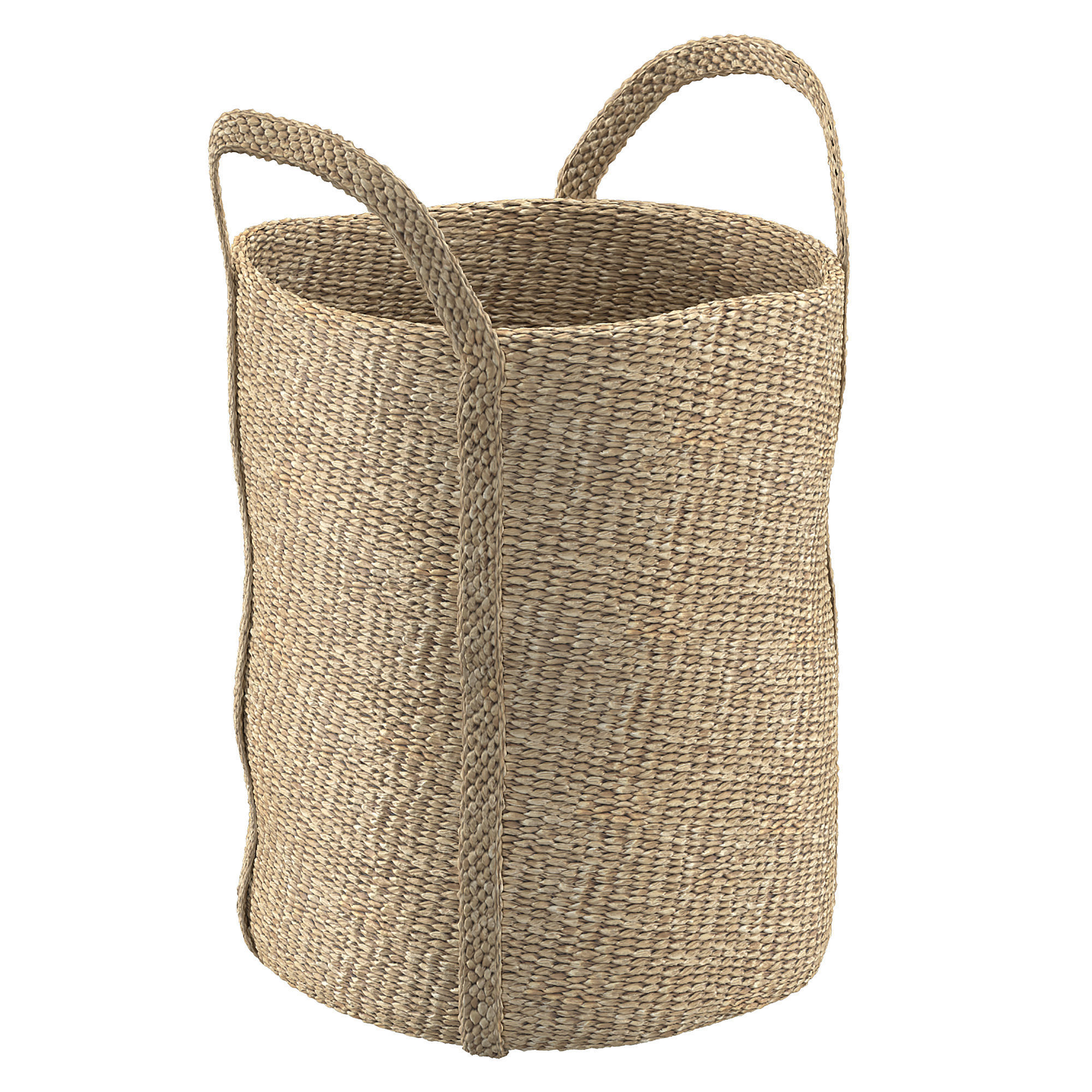 laundry jute basket natural 3D model_4