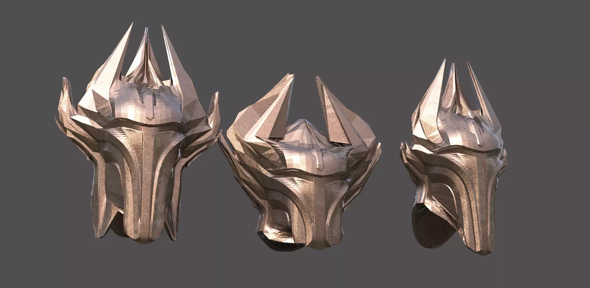 Sci Fi Fantasy Mandalorian style helmet 3 designs 3D model_0
