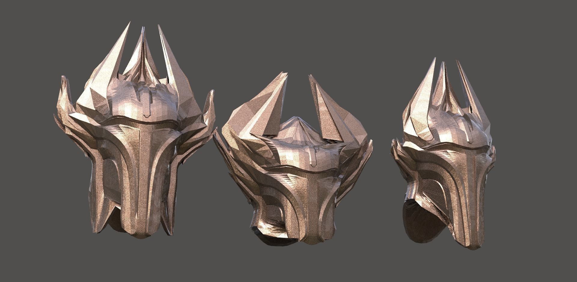 Sci Fi Fantasy Mandalorian style helmet 3 designs 3D model_1