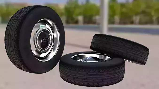 Fiat 500 wheel Low-poly 3D model