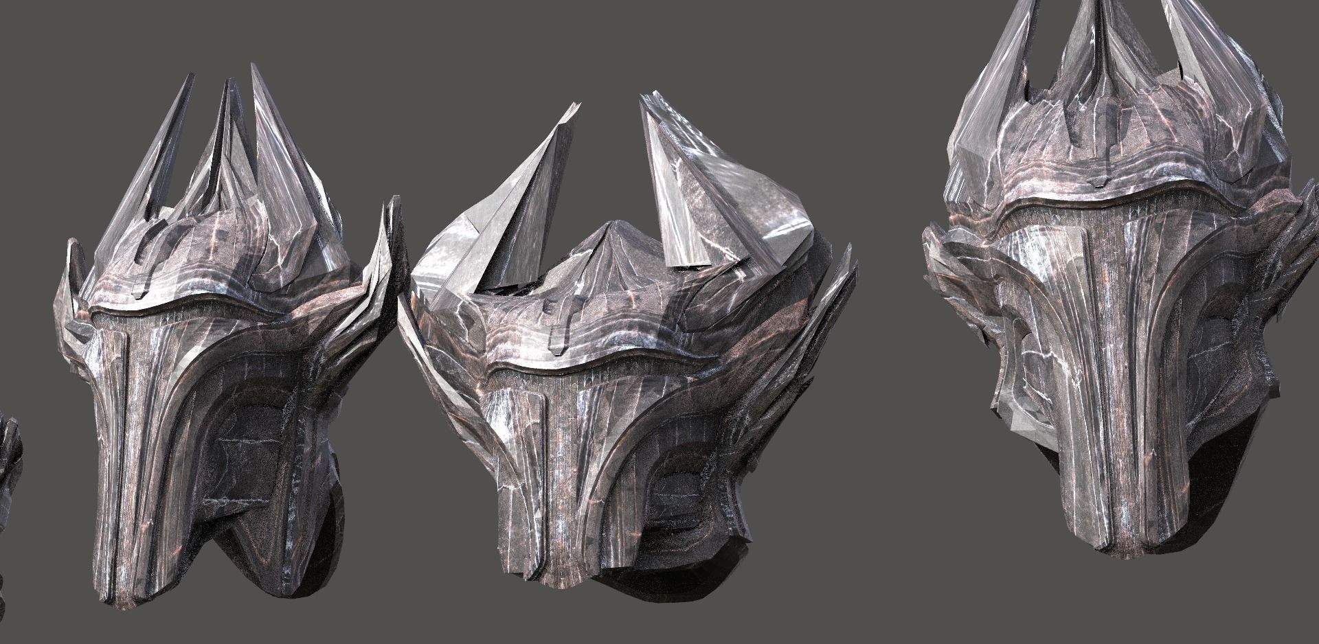 Sci Fi Fantasy Mandalorian style helmet 3 designs  3D model_2