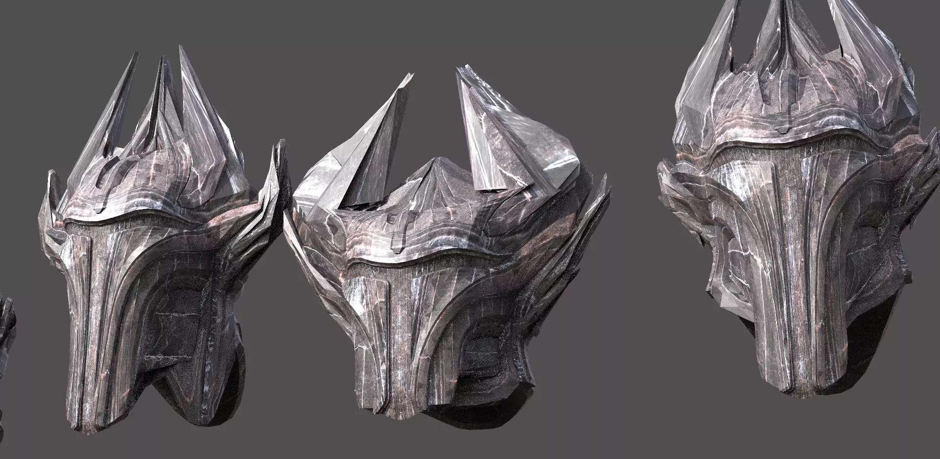 Sci Fi Fantasy Mandalorian style helmet 3 designs  3D model_0