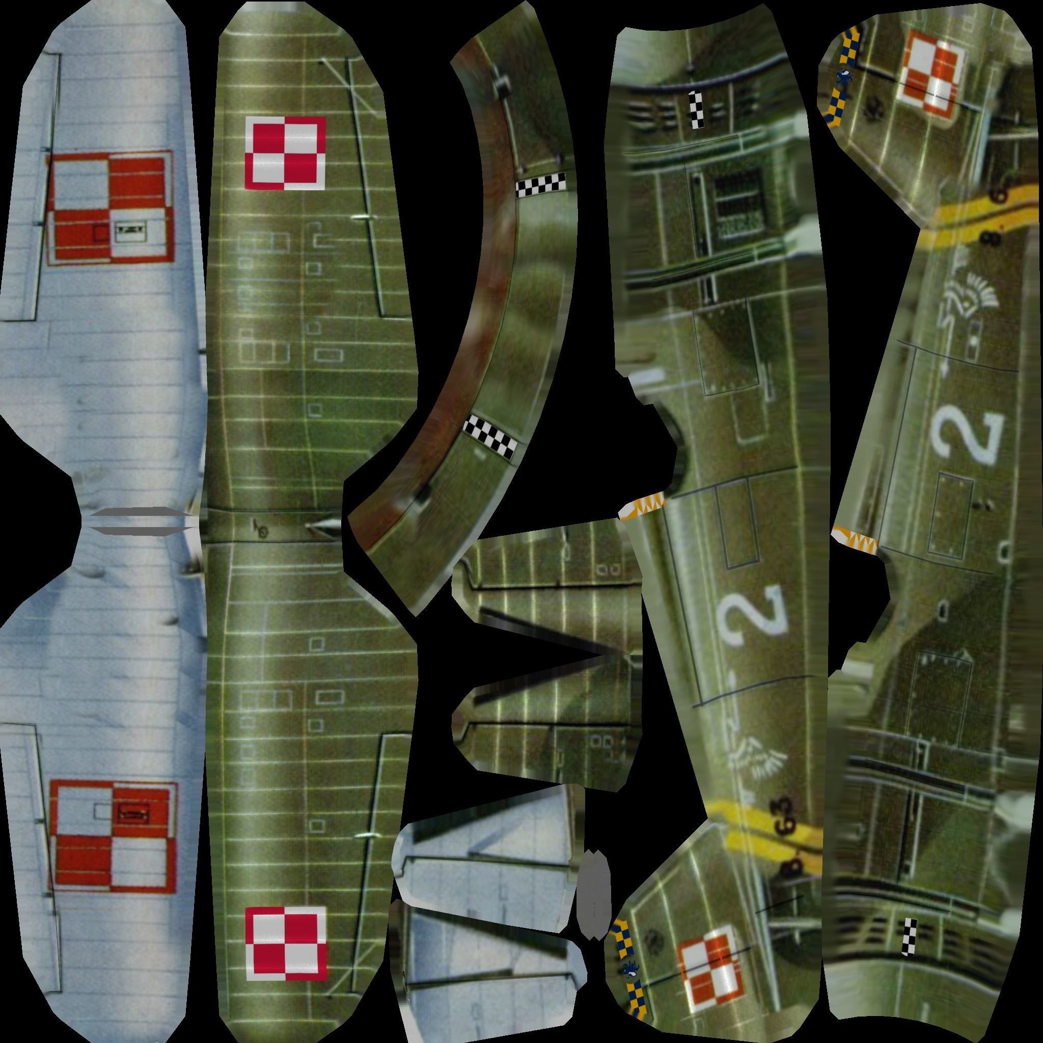 PZL P11 WW2 fighter Low-poly 3D model_17