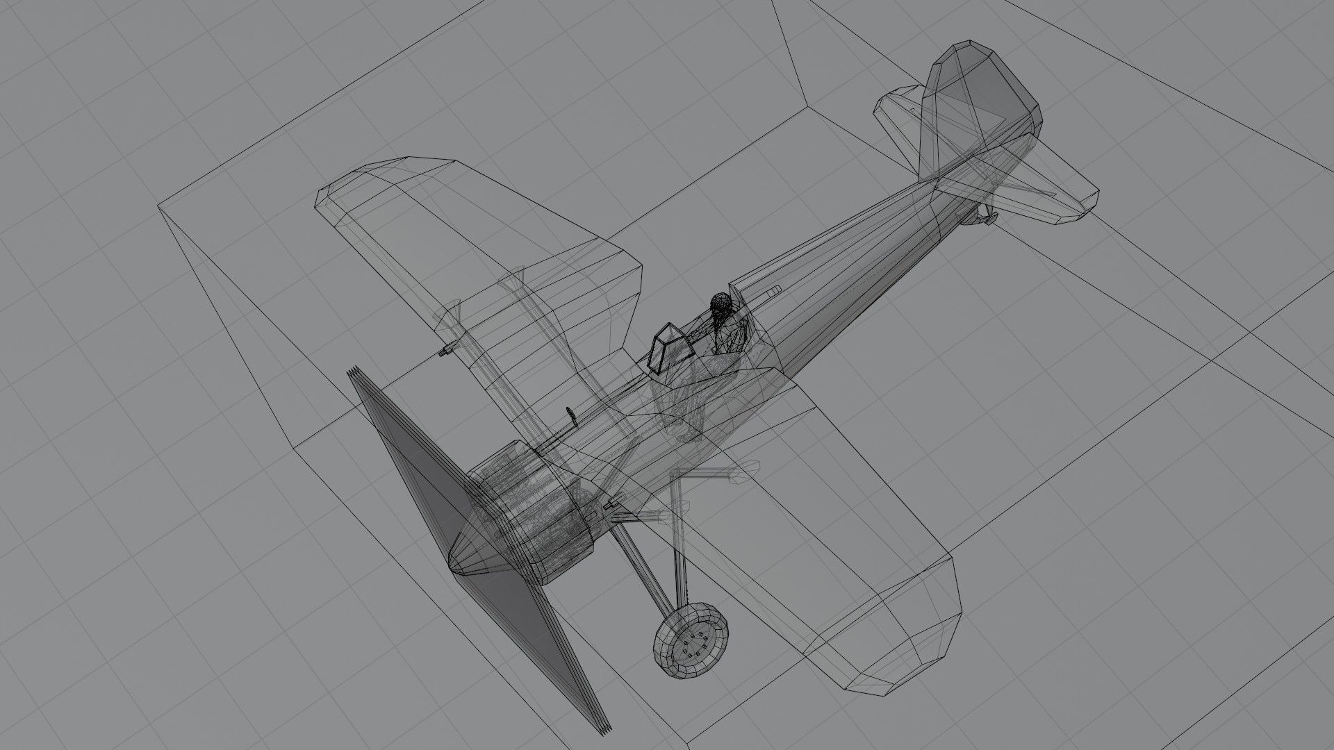 PZL P11 WW2 fighter Low-poly 3D model_16