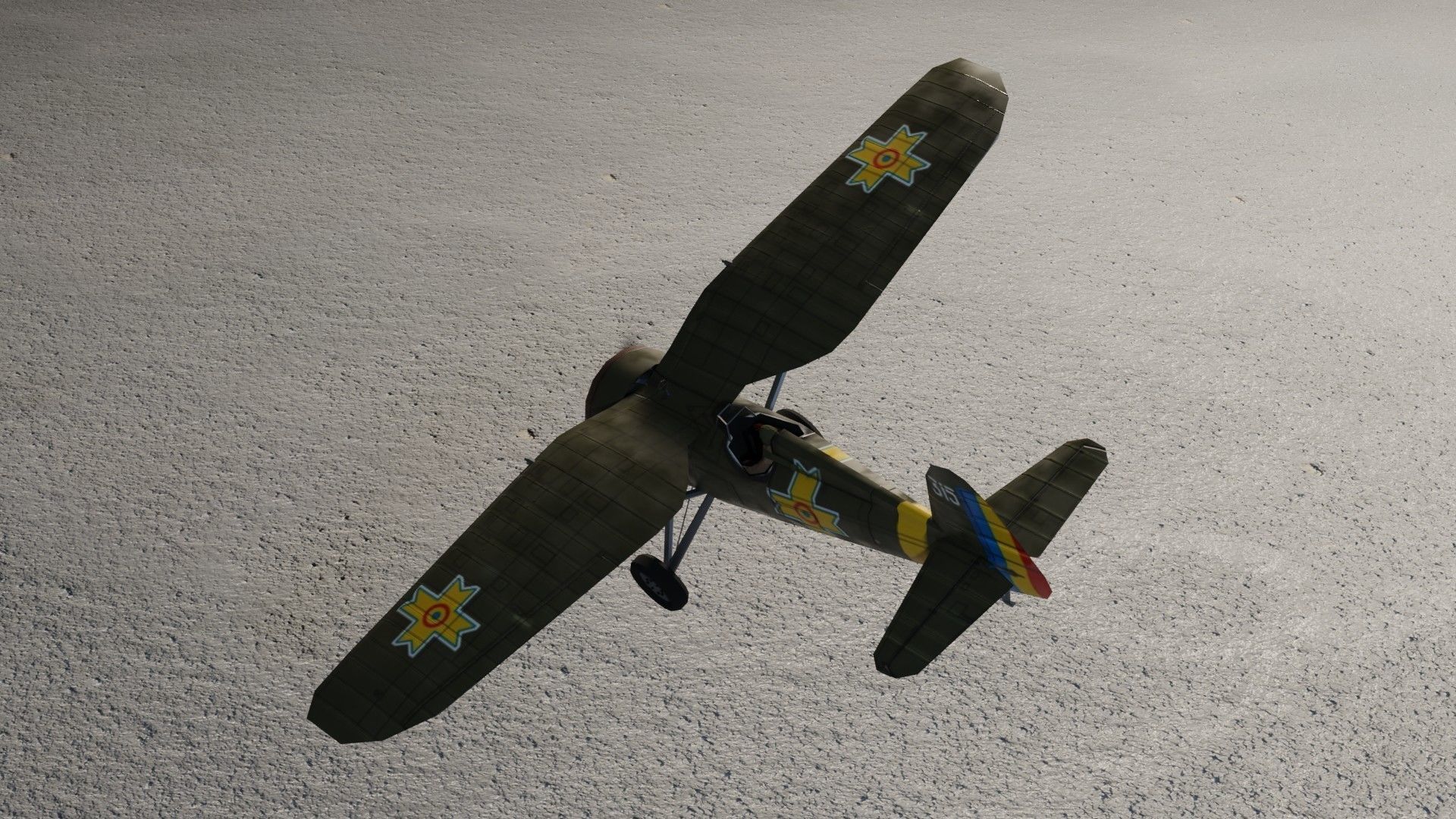 PZL P11 WW2 fighter Low-poly 3D model_11
