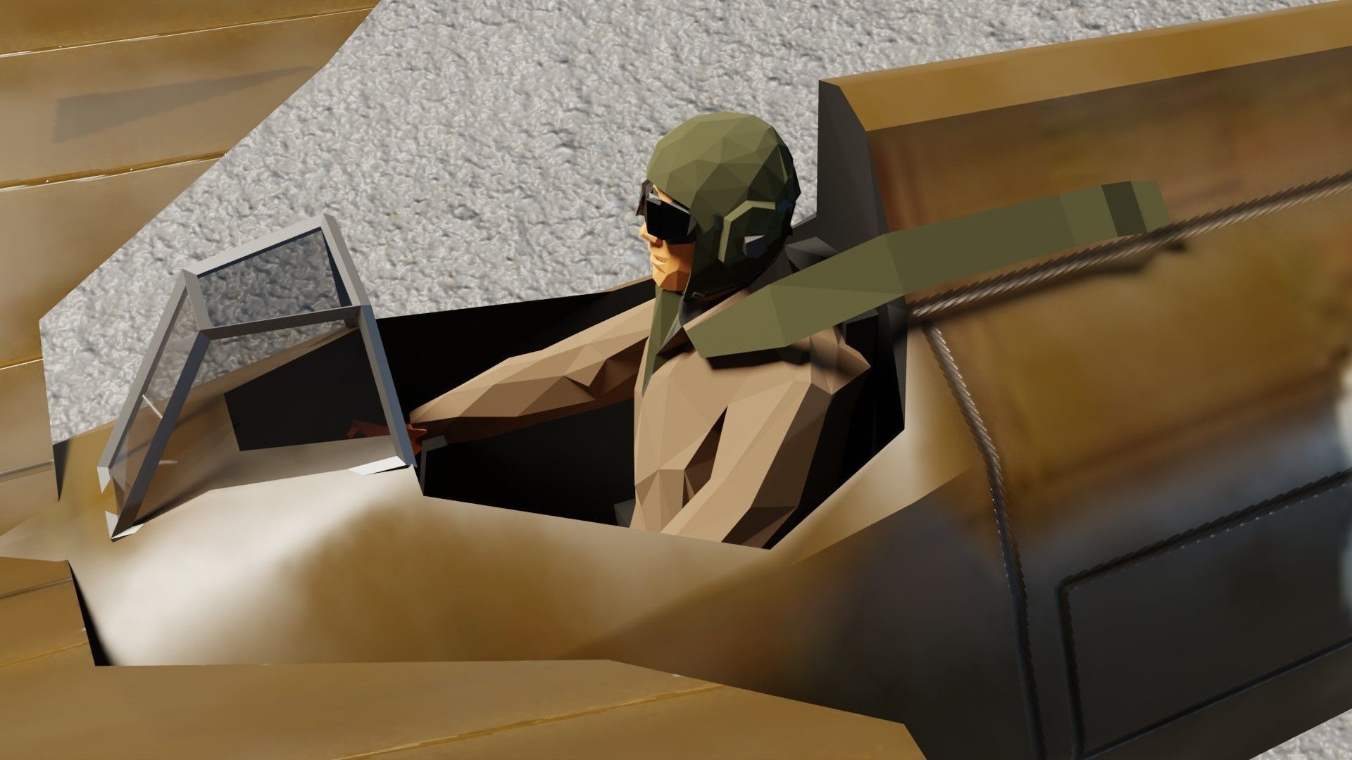 PZL P11 WW2 fighter Low-poly 3D model_15