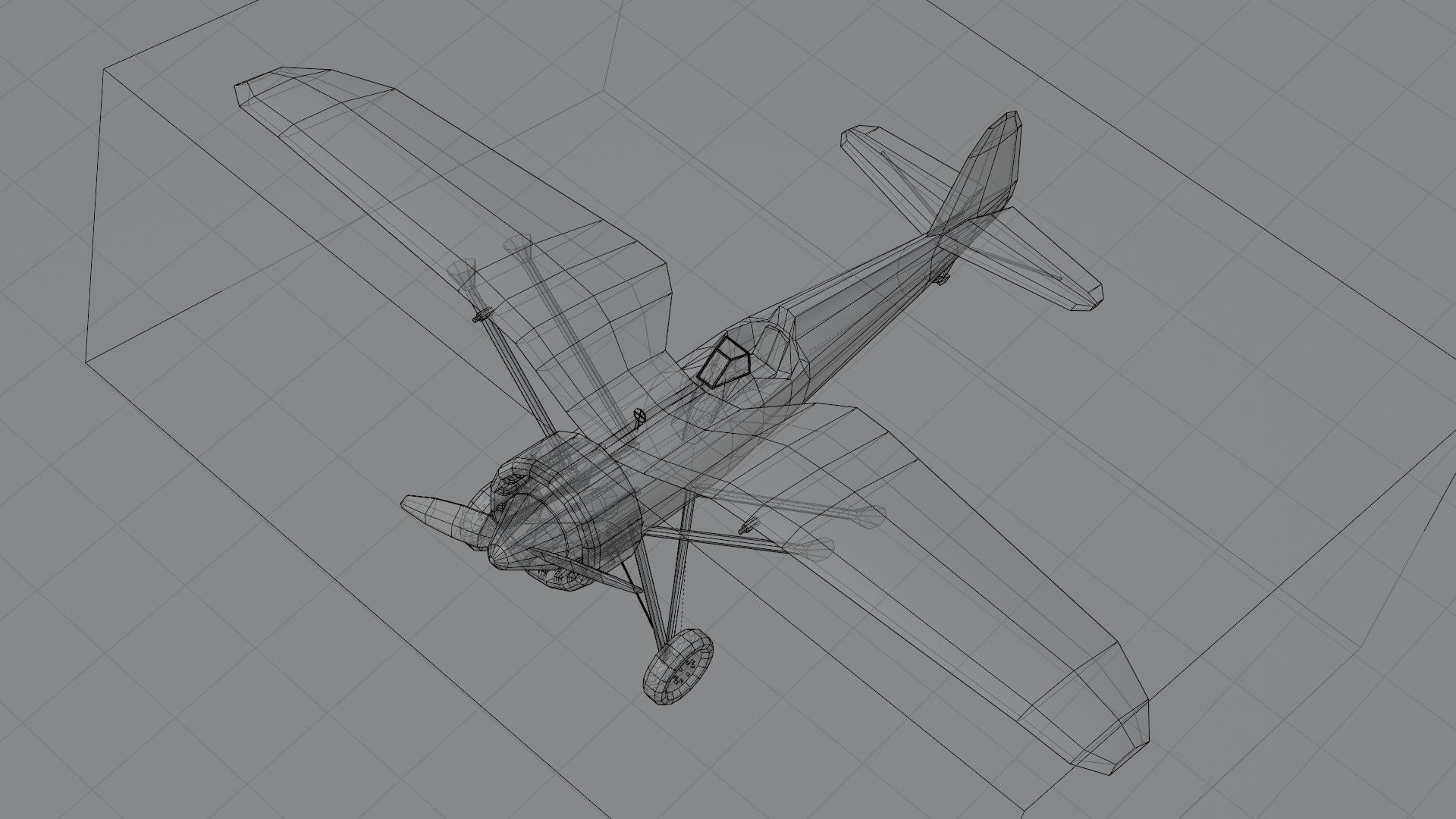 PZL P11 WW2 fighter Low-poly 3D model_8