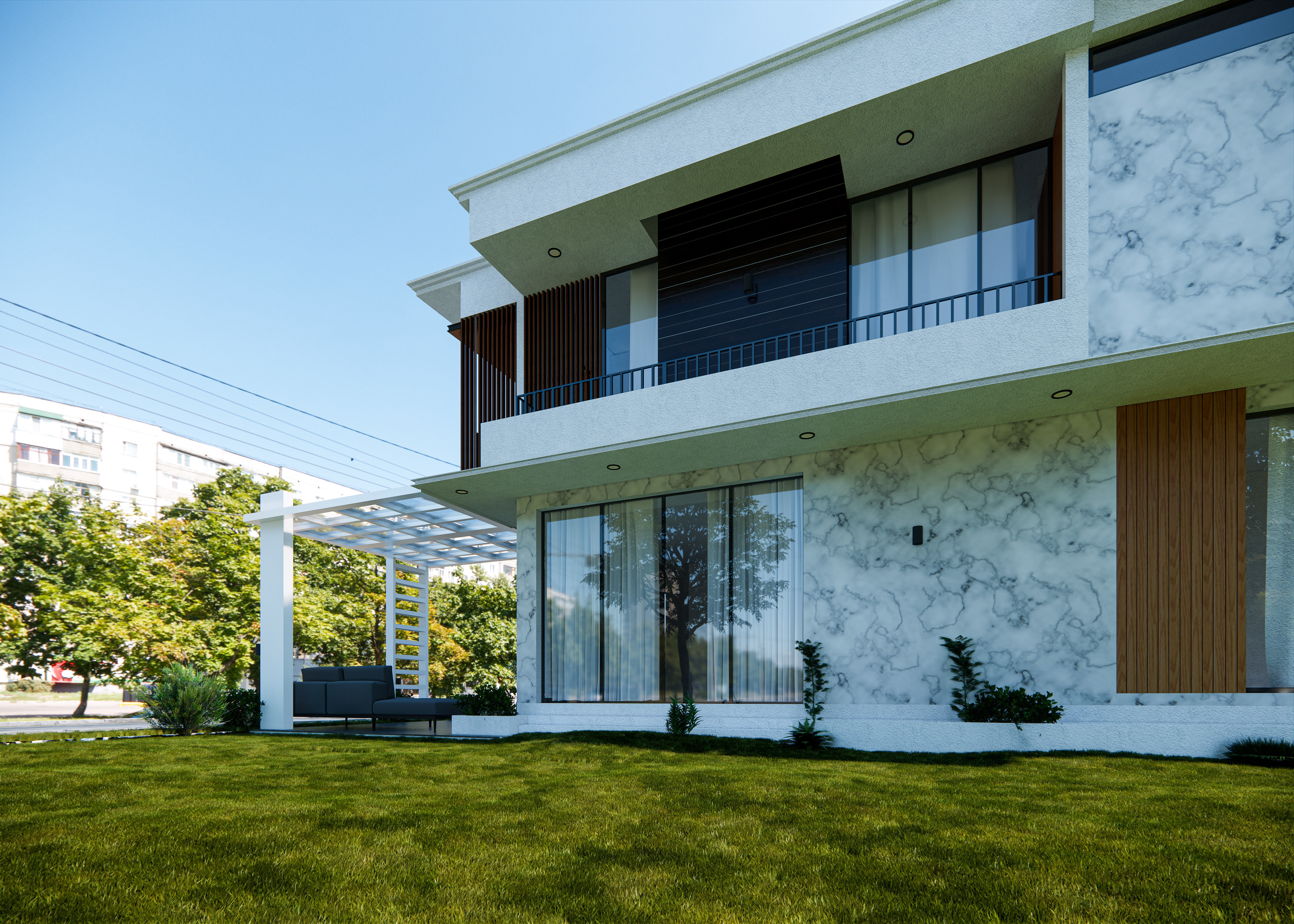 sketchup enscape render scene  Low-poly 3D model_3