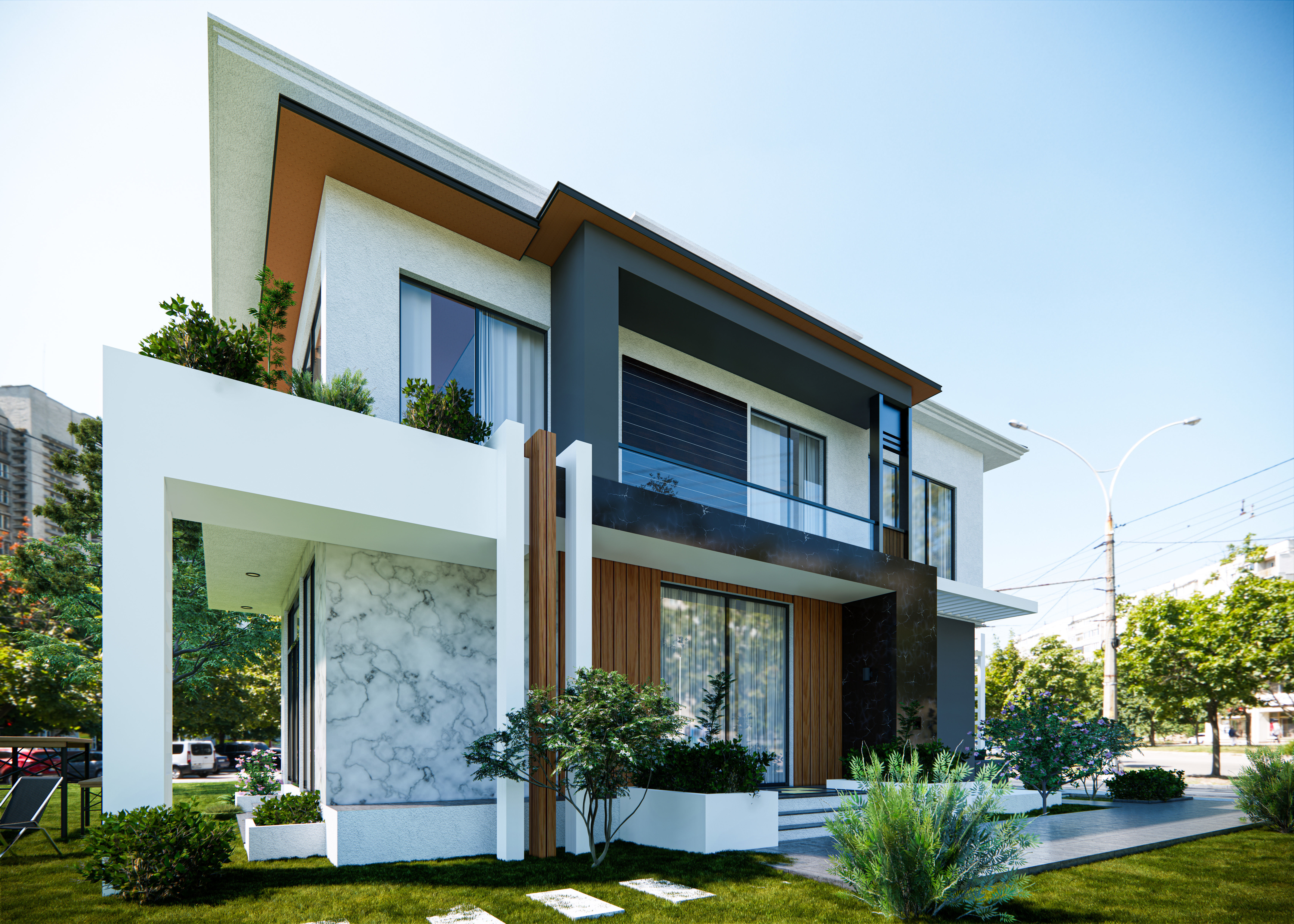 sketchup enscape render scene  Low-poly 3D model_4