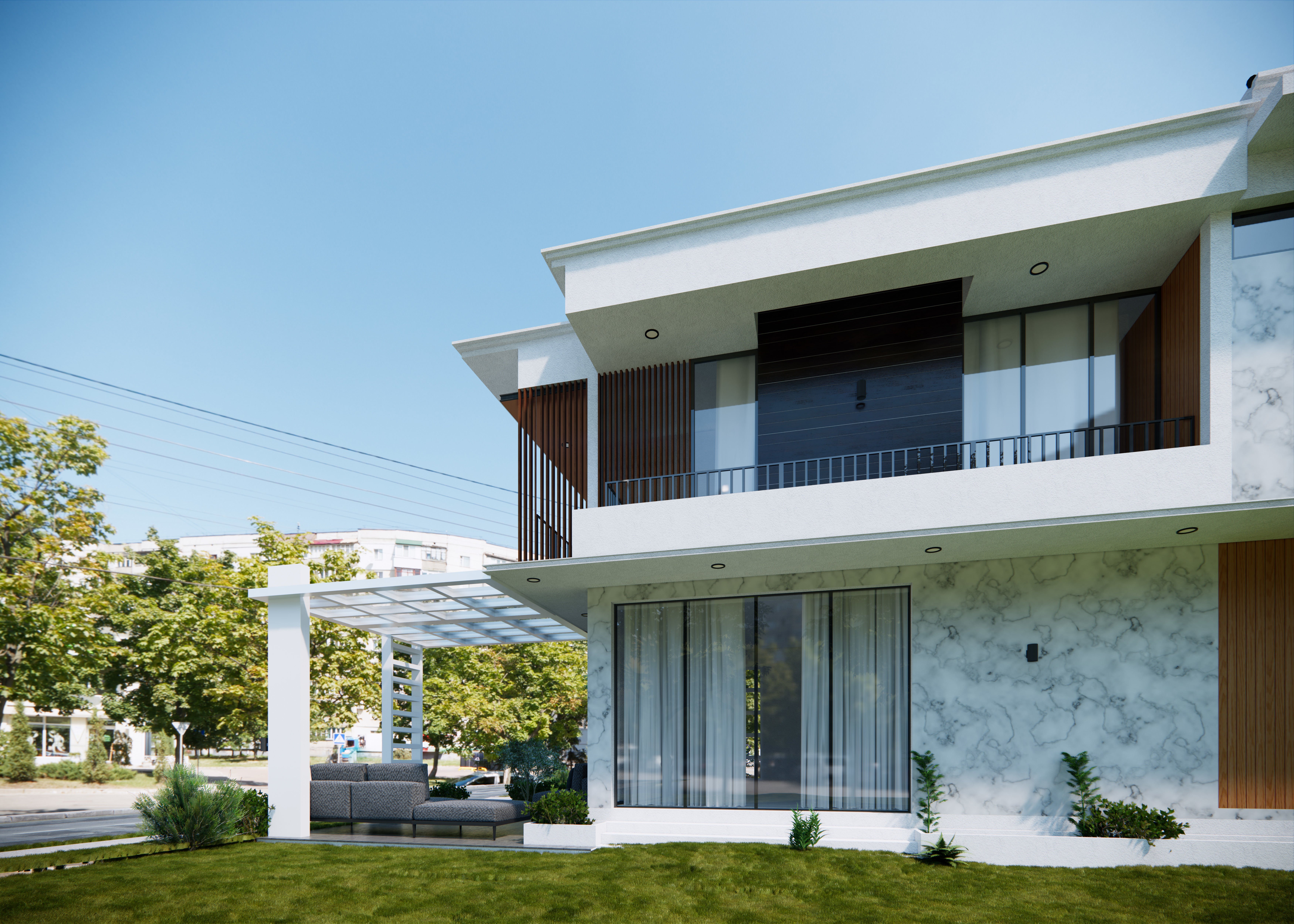 sketchup enscape render scene  Low-poly 3D model_2