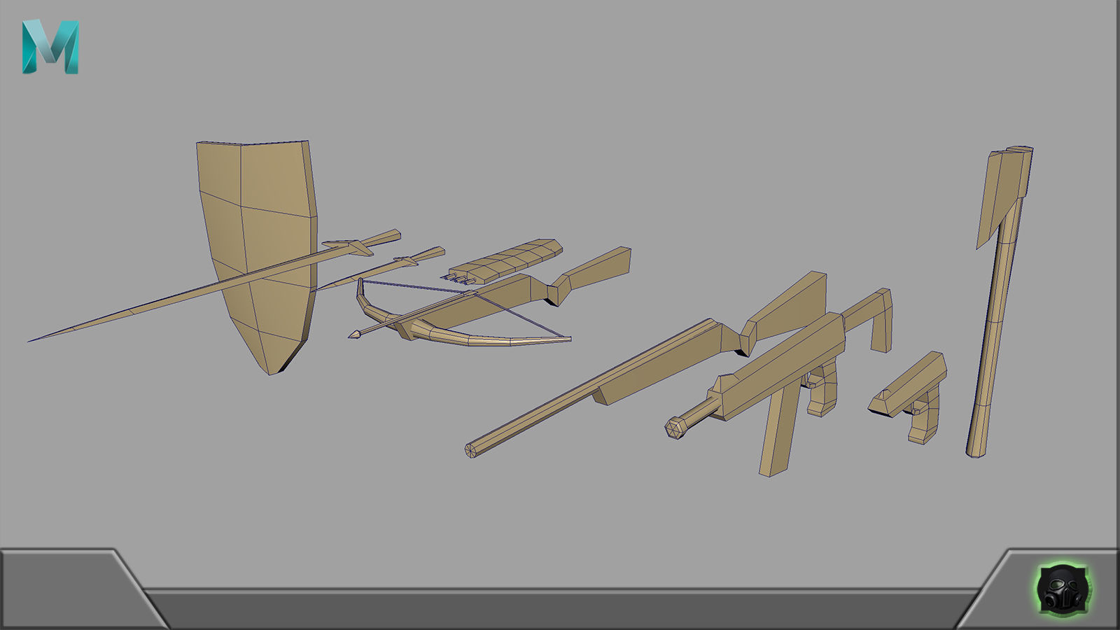 Game concept blockout Pack Free low-poly 3D model_32