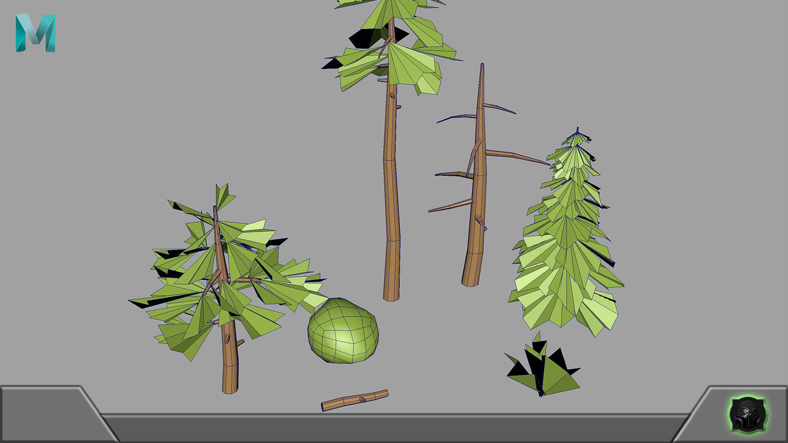 Game concept blockout Pack Free low-poly 3D model_30