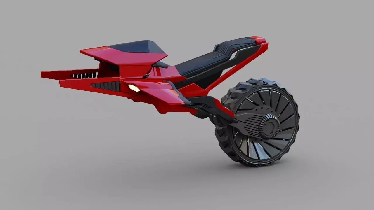 Sci-fi motorbike 3D model