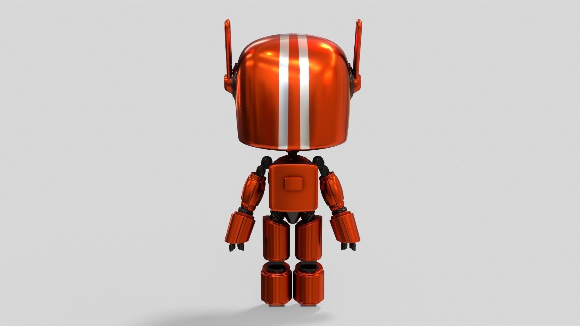 Sci-Fi Orange Robot 3D model_19