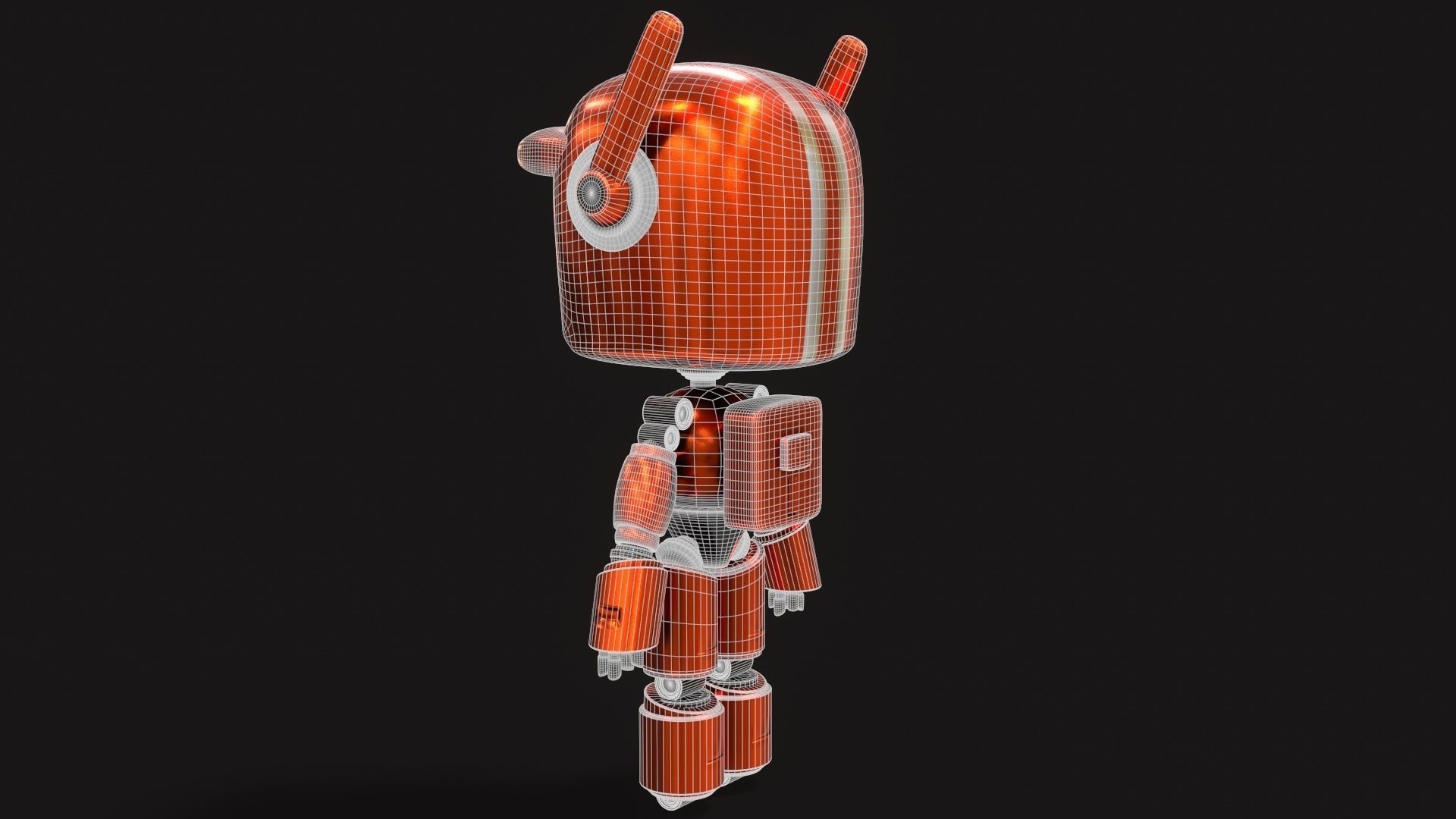 Sci-Fi Orange Robot 3D model_43