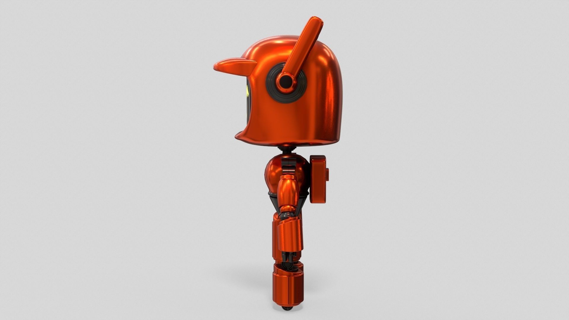Sci-Fi Orange Robot 3D model_17
