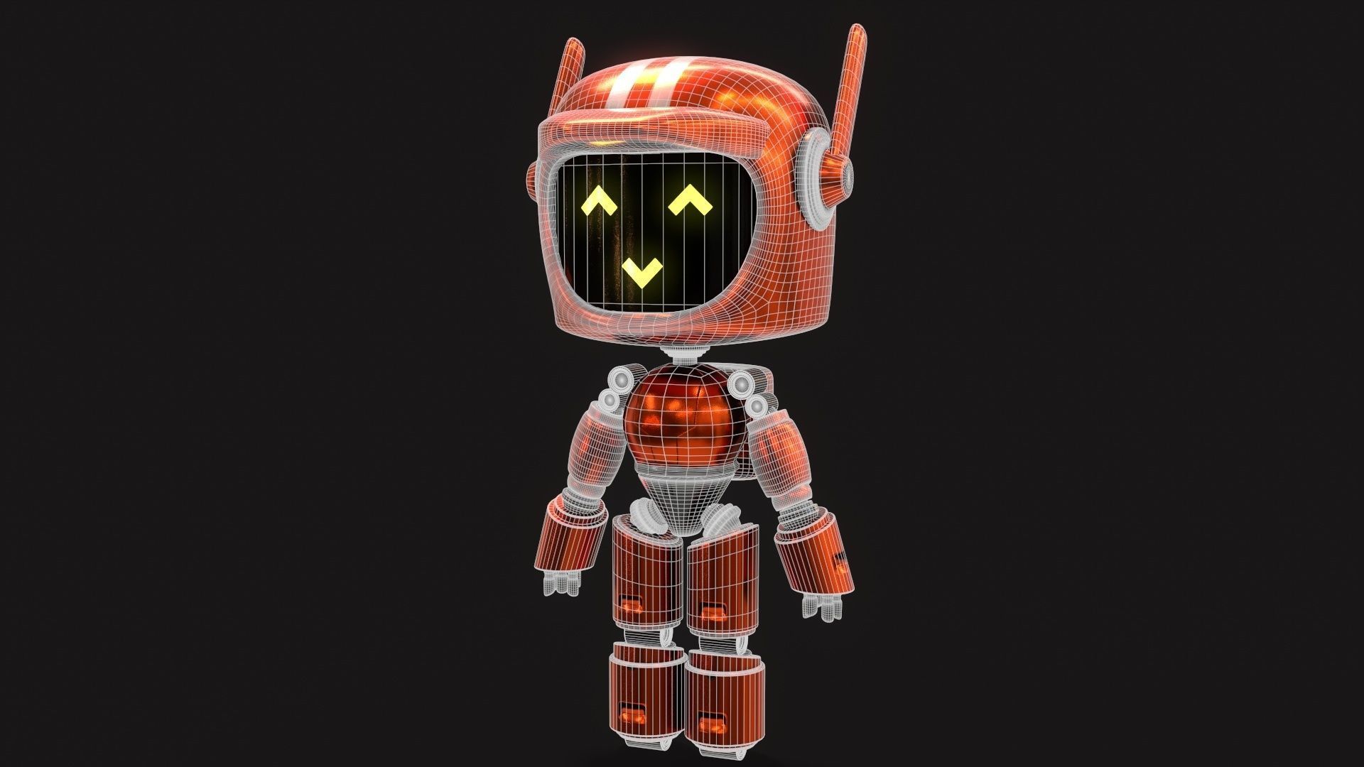 Sci-Fi Orange Robot 3D model_44