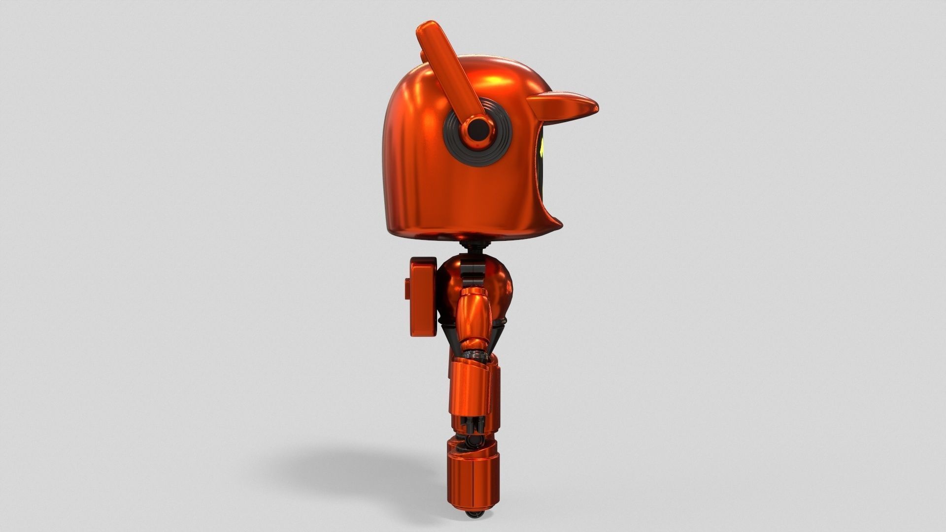 Sci-Fi Orange Robot 3D model_21