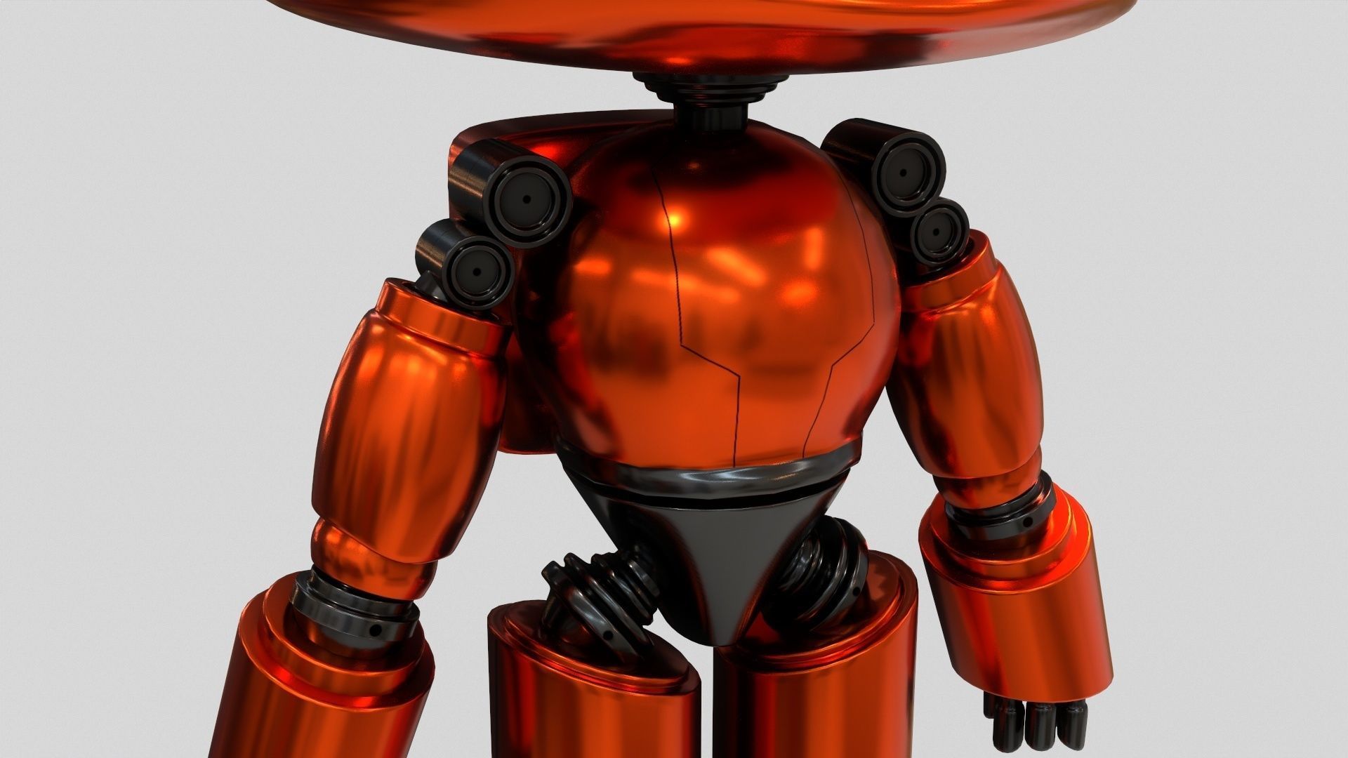 Sci-Fi Orange Robot 3D model_27