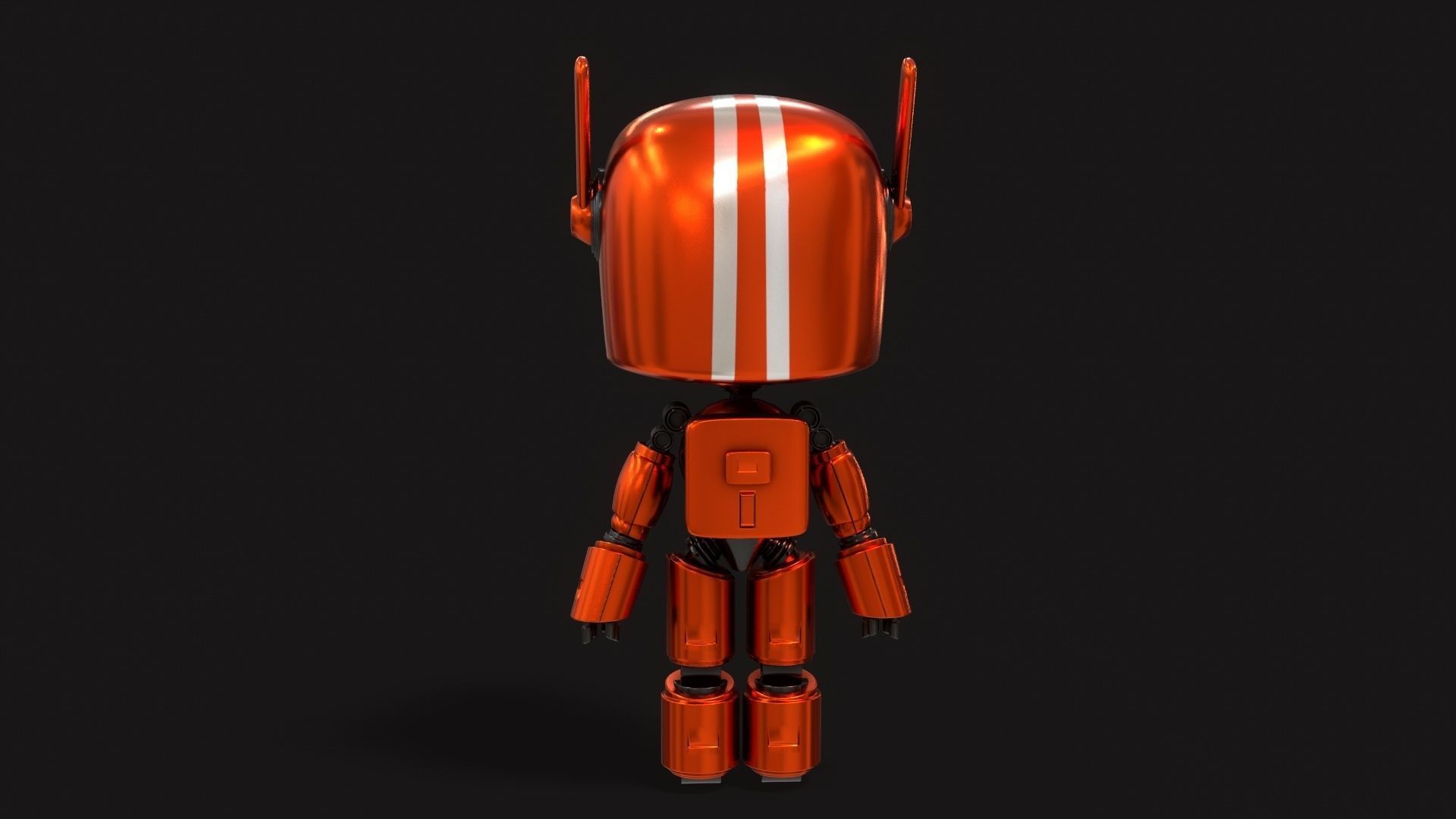 Sci-Fi Orange Robot 3D model_7