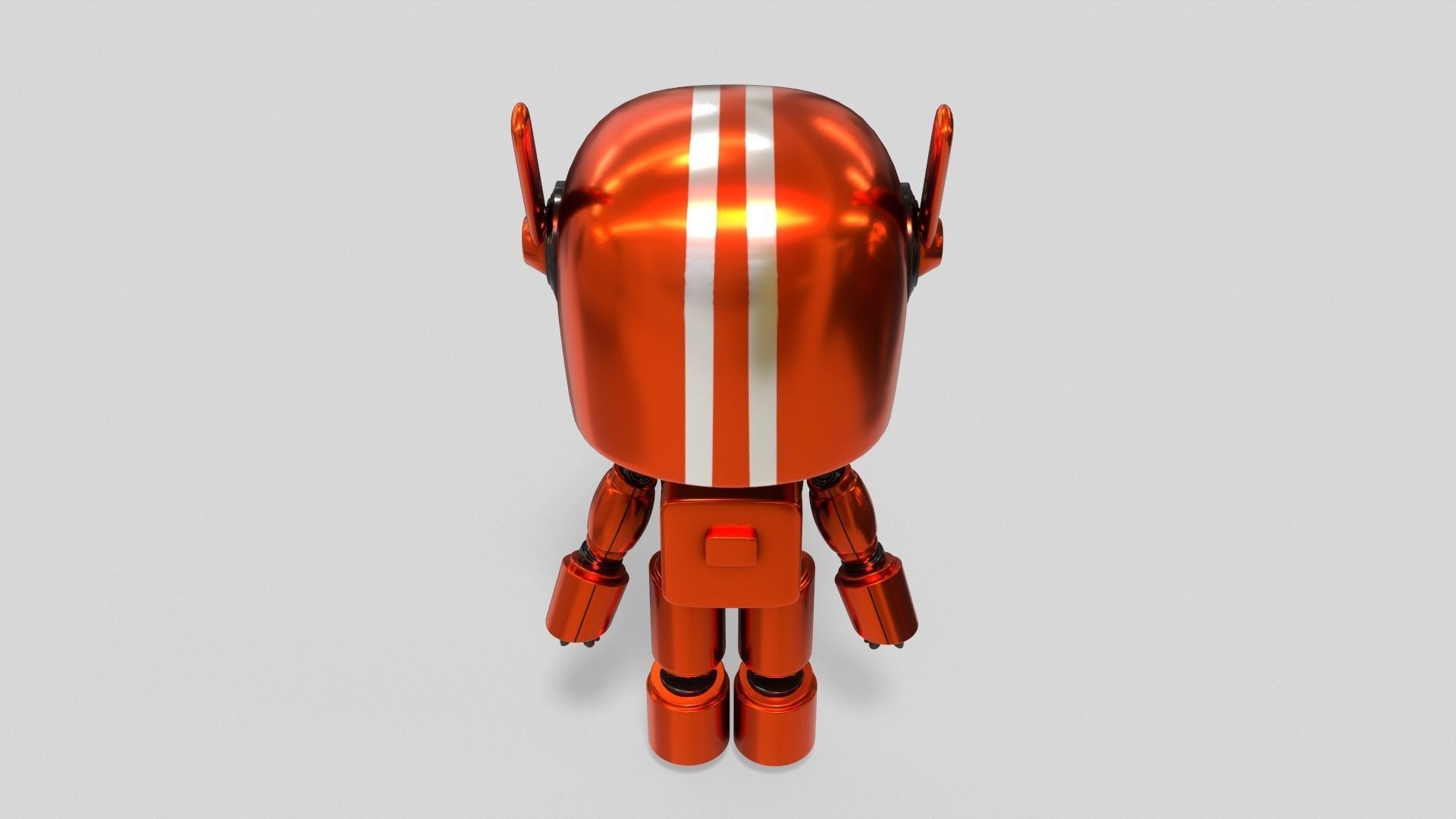 Sci-Fi Orange Robot 3D model_24