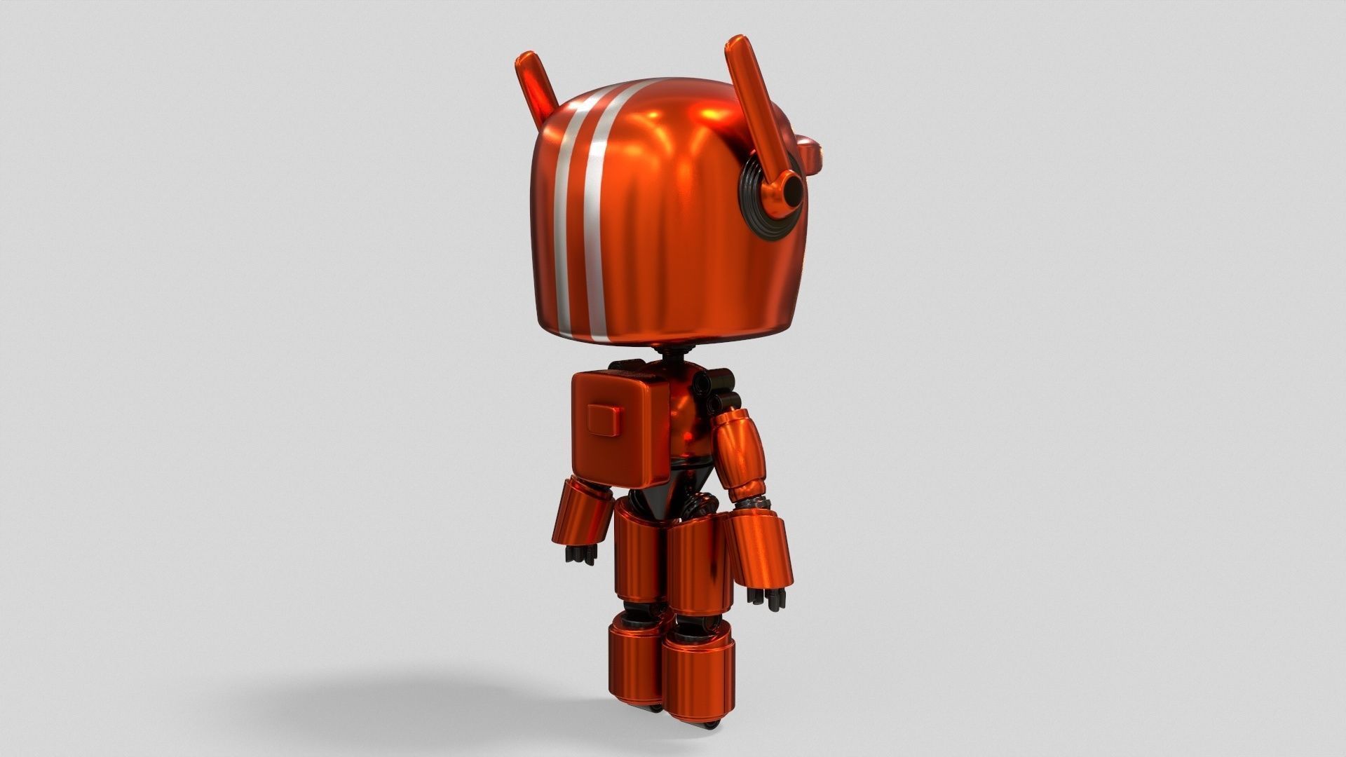 Sci-Fi Orange Robot 3D model_20