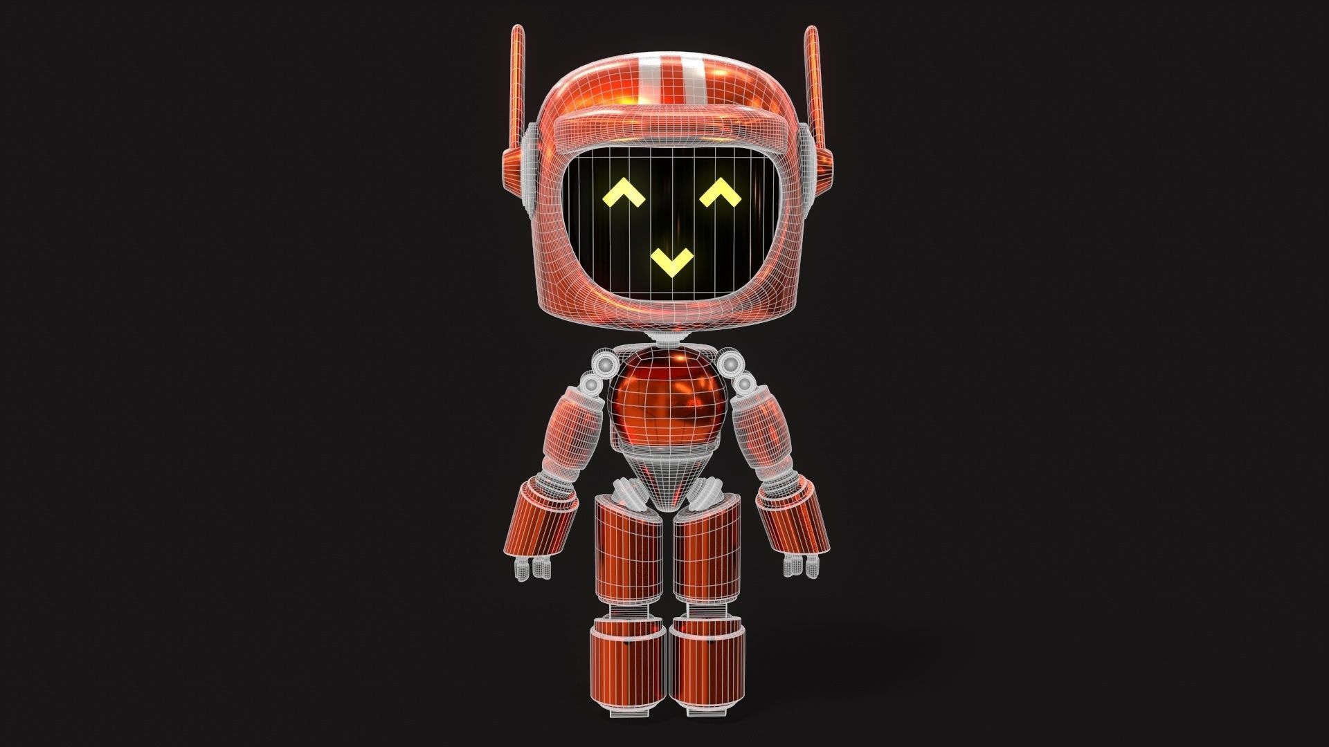 Sci-Fi Orange Robot 3D model_37